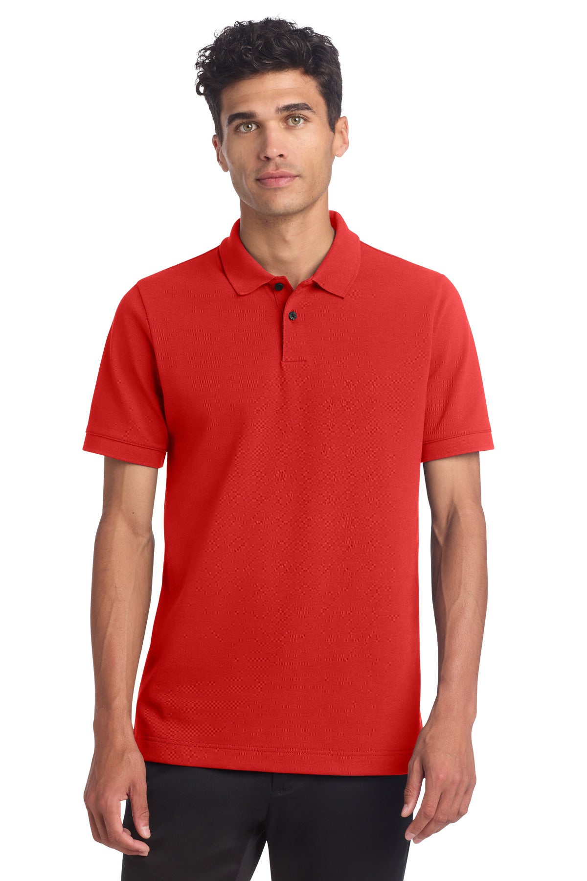 Mercer+Mettle Stretch Heavyweight Pique Polo - Apple Red