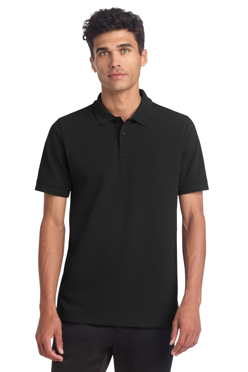 Mercer+Mettle Stretch Heavyweight Pique Polo - Deep Black