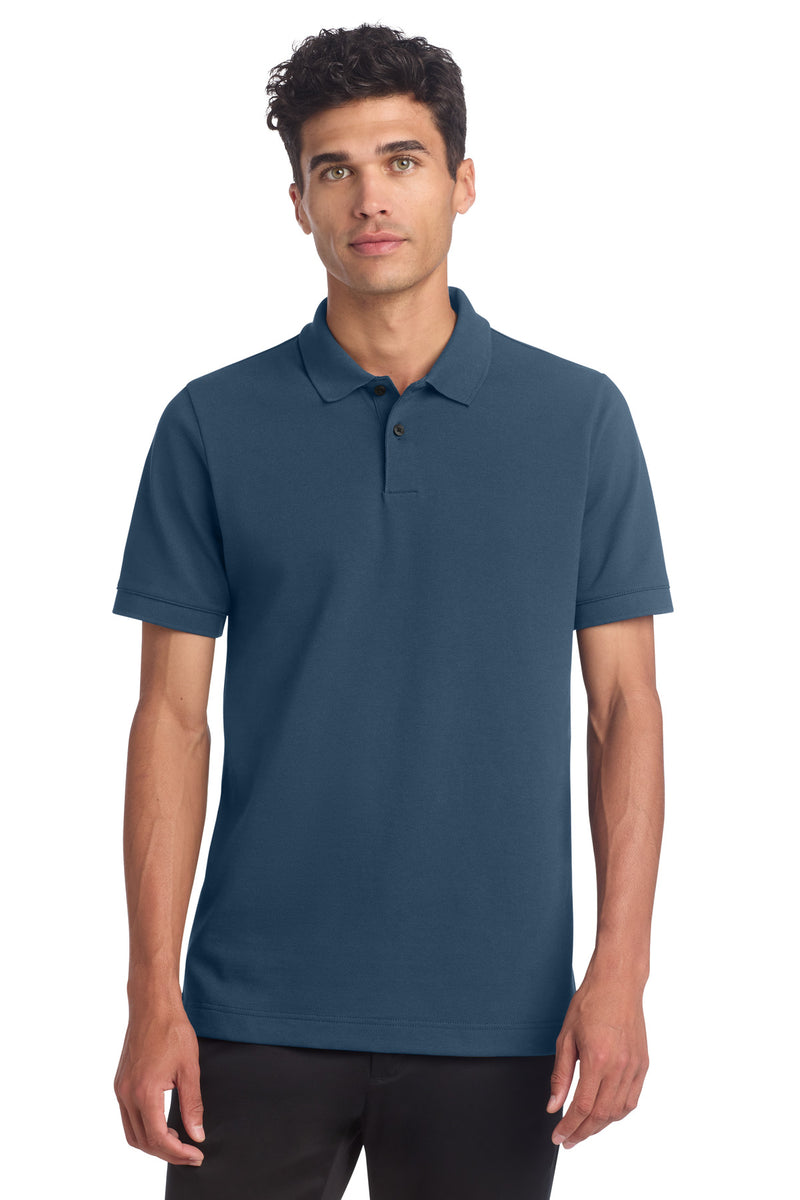 Mercer+Mettle Stretch Heavyweight Pique Polo - Insignia Blue