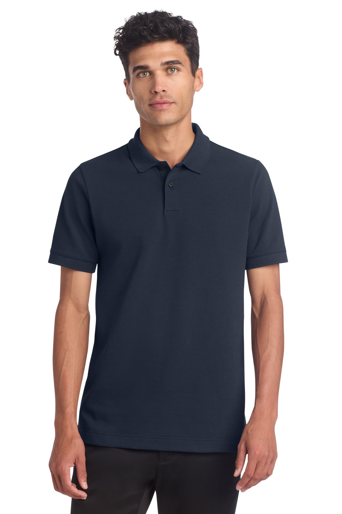 Mercer+Mettle Stretch Heavyweight Pique Polo - Night Navy