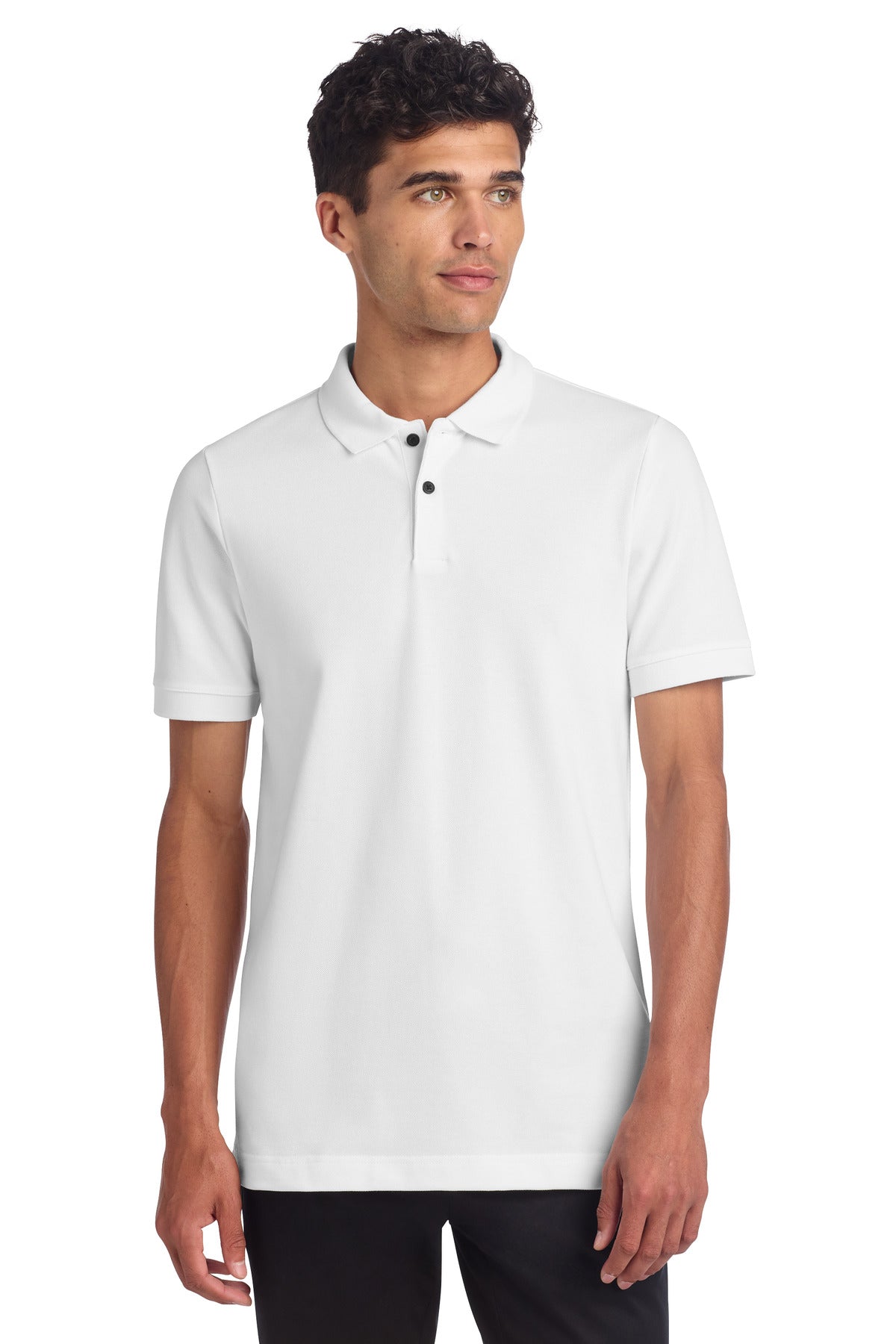 Mercer+Mettle Stretch Heavyweight Pique Polo - White