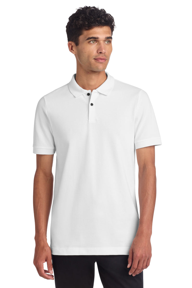 Mercer+Mettle Stretch Heavyweight Pique Polo - White
