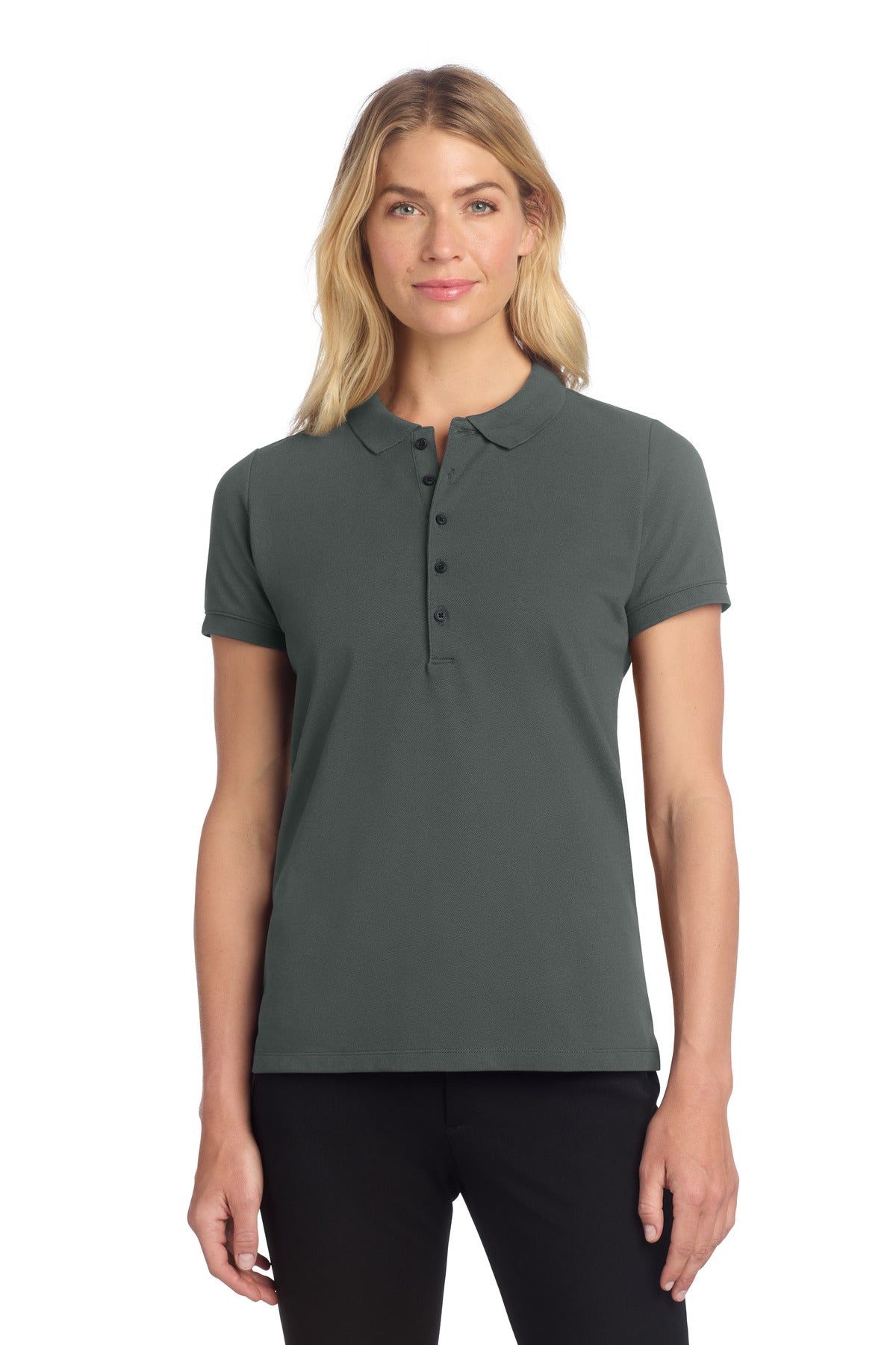 Mercer+Mettle Women's Stretch Heavyweight Pique Polo - Anchor Grey