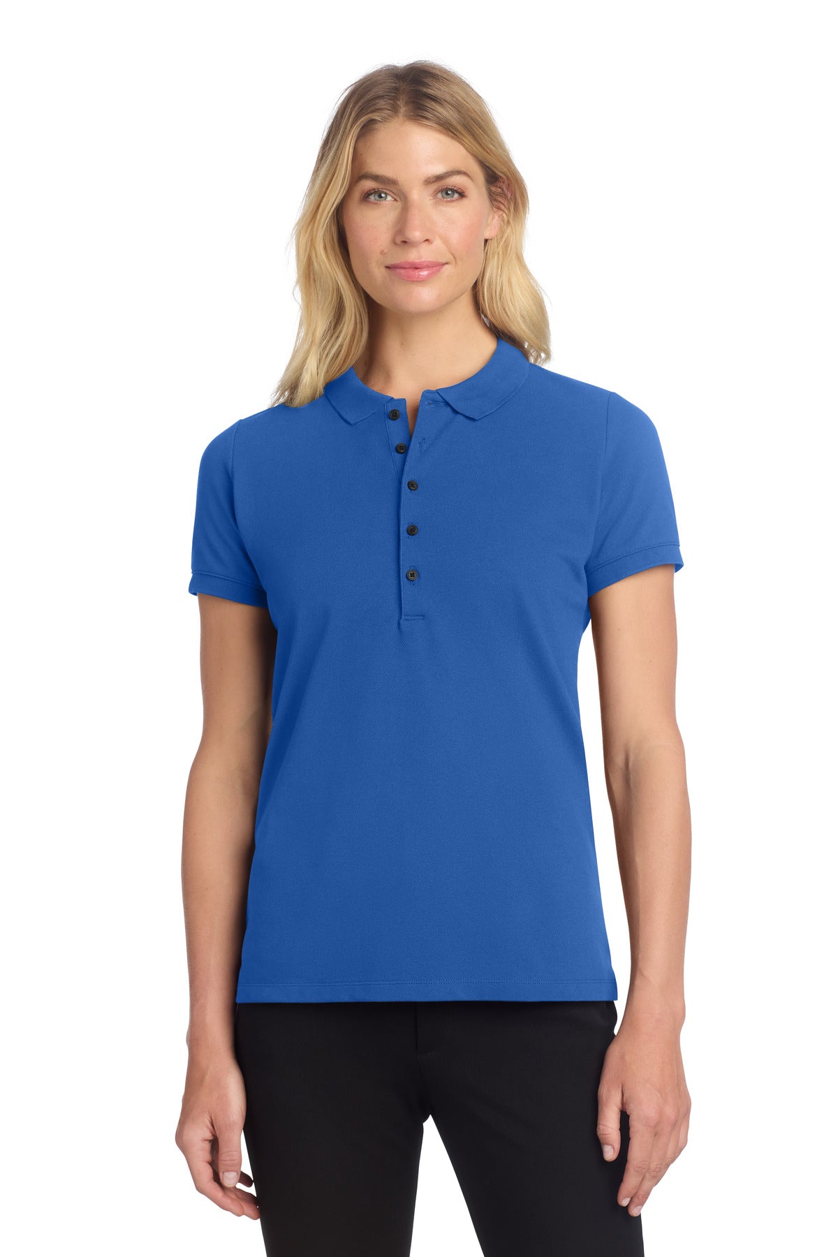 Mercer+Mettle Women's Stretch Heavyweight Pique Polo - Blue Note