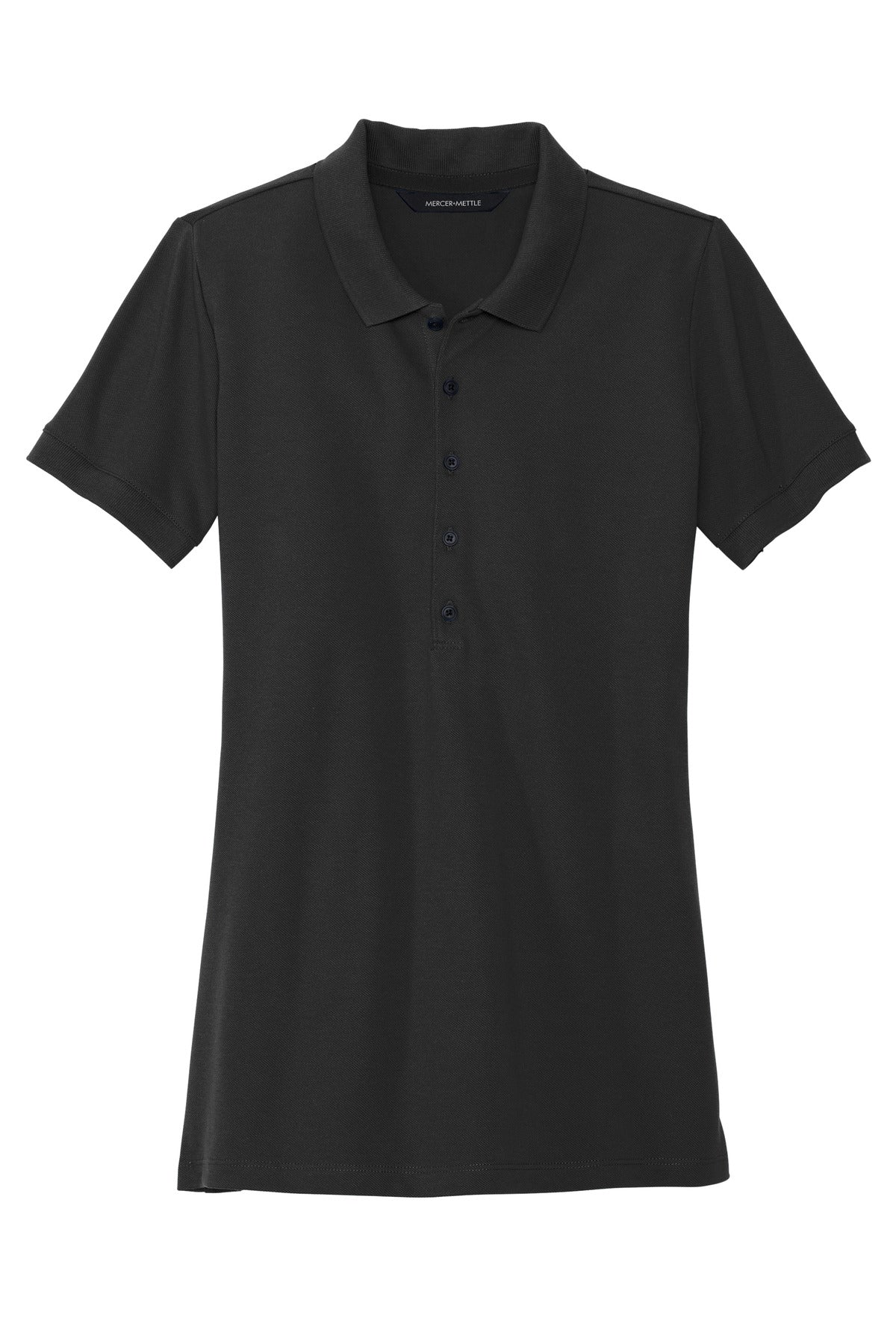Mercer+Mettle Women's Stretch Heavyweight Pique Polo - Deep Black