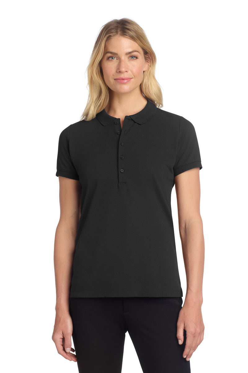 Mercer+Mettle Women's Stretch Heavyweight Pique Polo - Deep Black