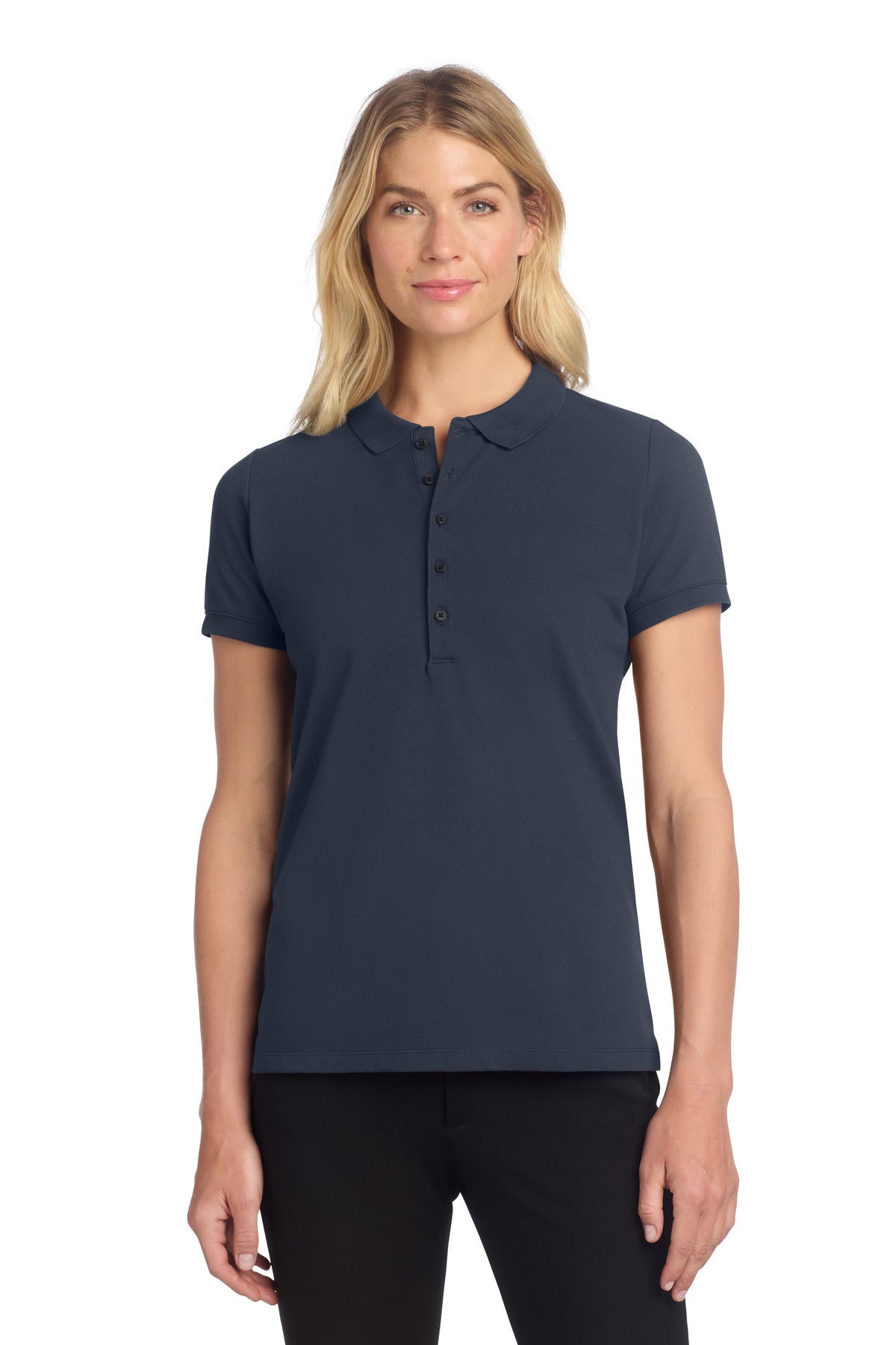 Mercer+Mettle Women's Stretch Heavyweight Pique Polo - Night Navy