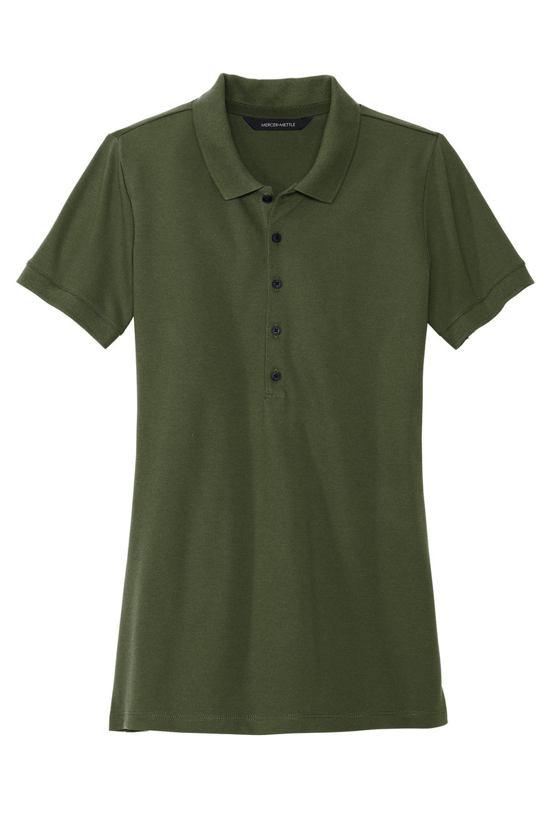 Mercer+Mettle Women's Stretch Heavyweight Pique Polo - Townsend Green