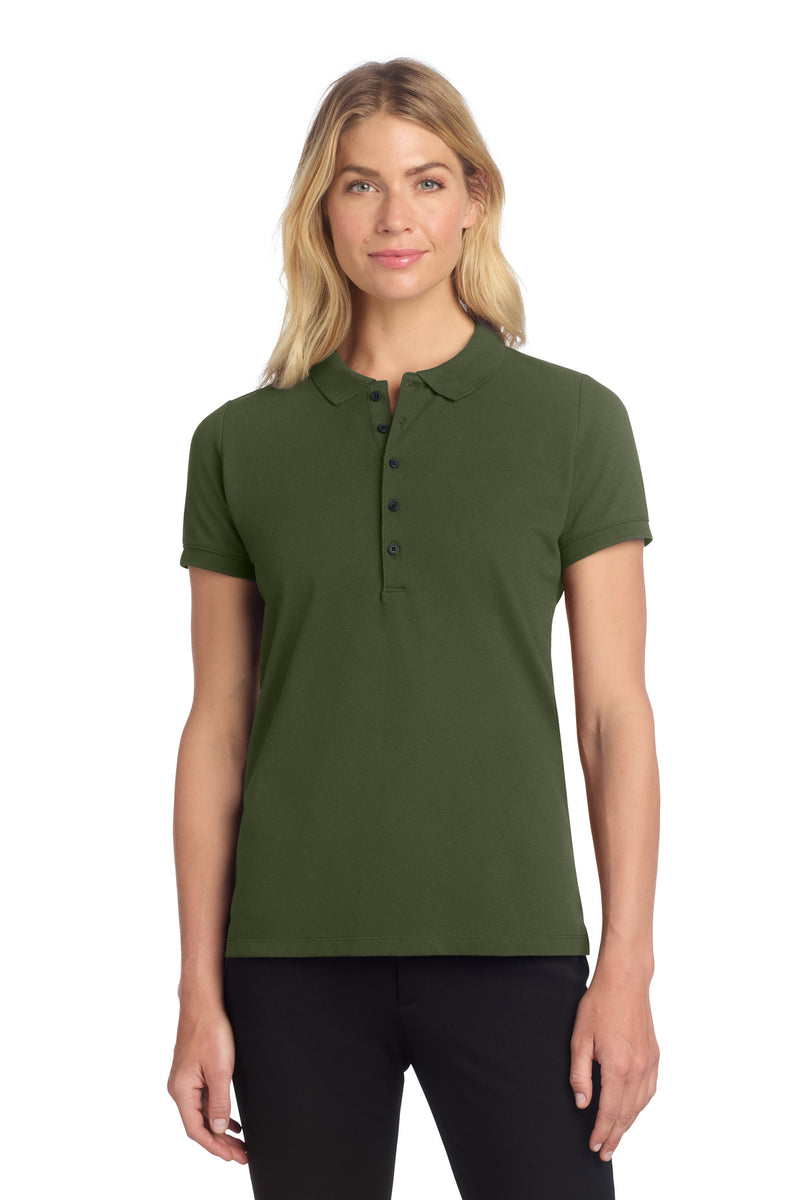 Mercer+Mettle Women's Stretch Heavyweight Pique Polo - Townsend Green