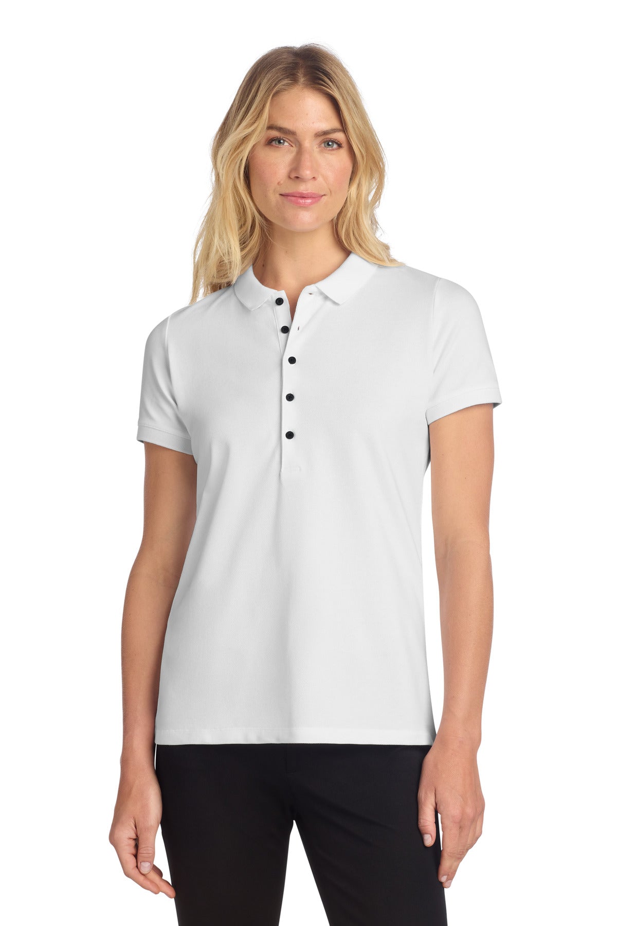 Mercer+Mettle Women's Stretch Heavyweight Pique Polo - White