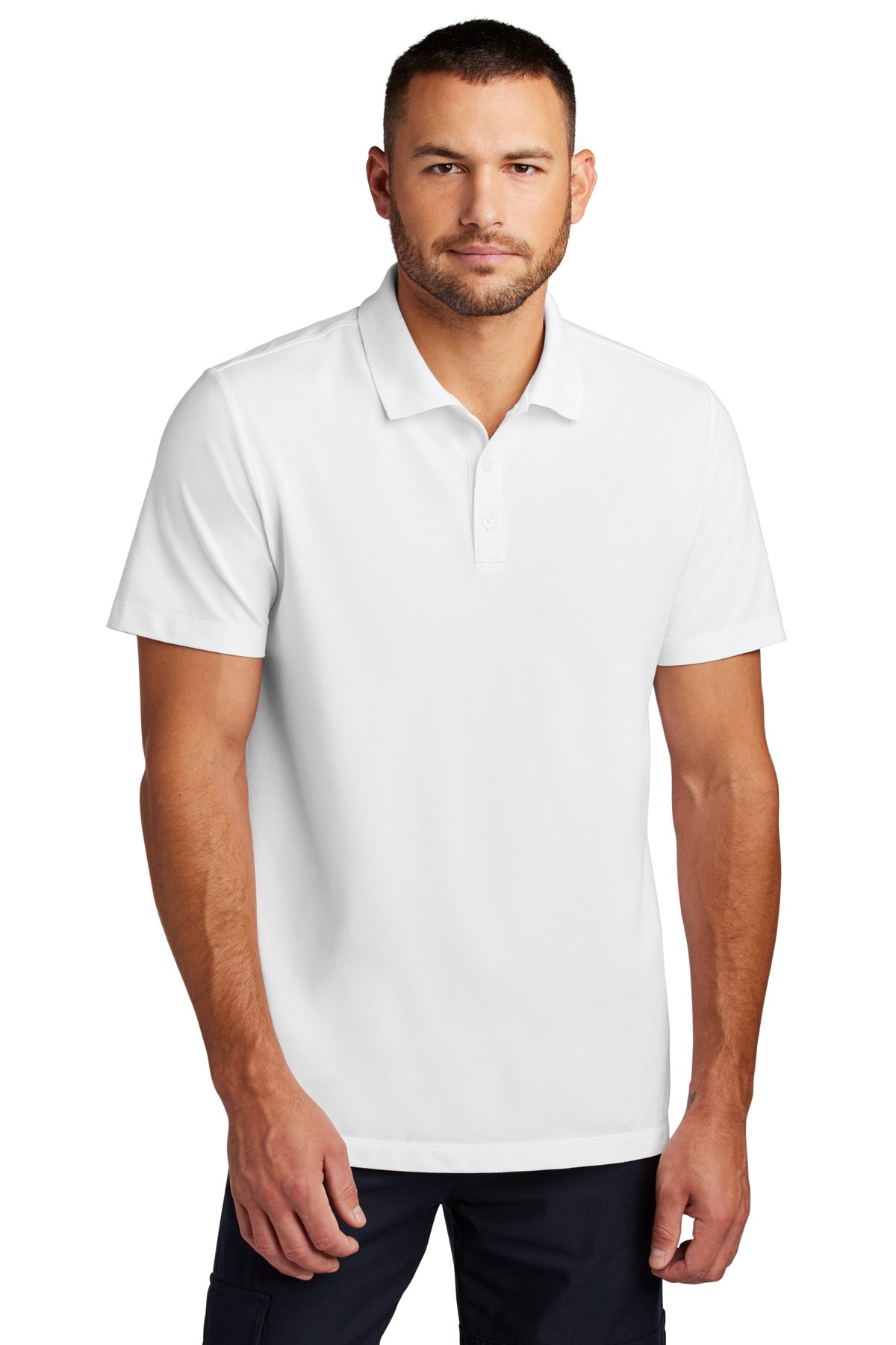Mercer+Mettle Stretch Pique Polo - White
