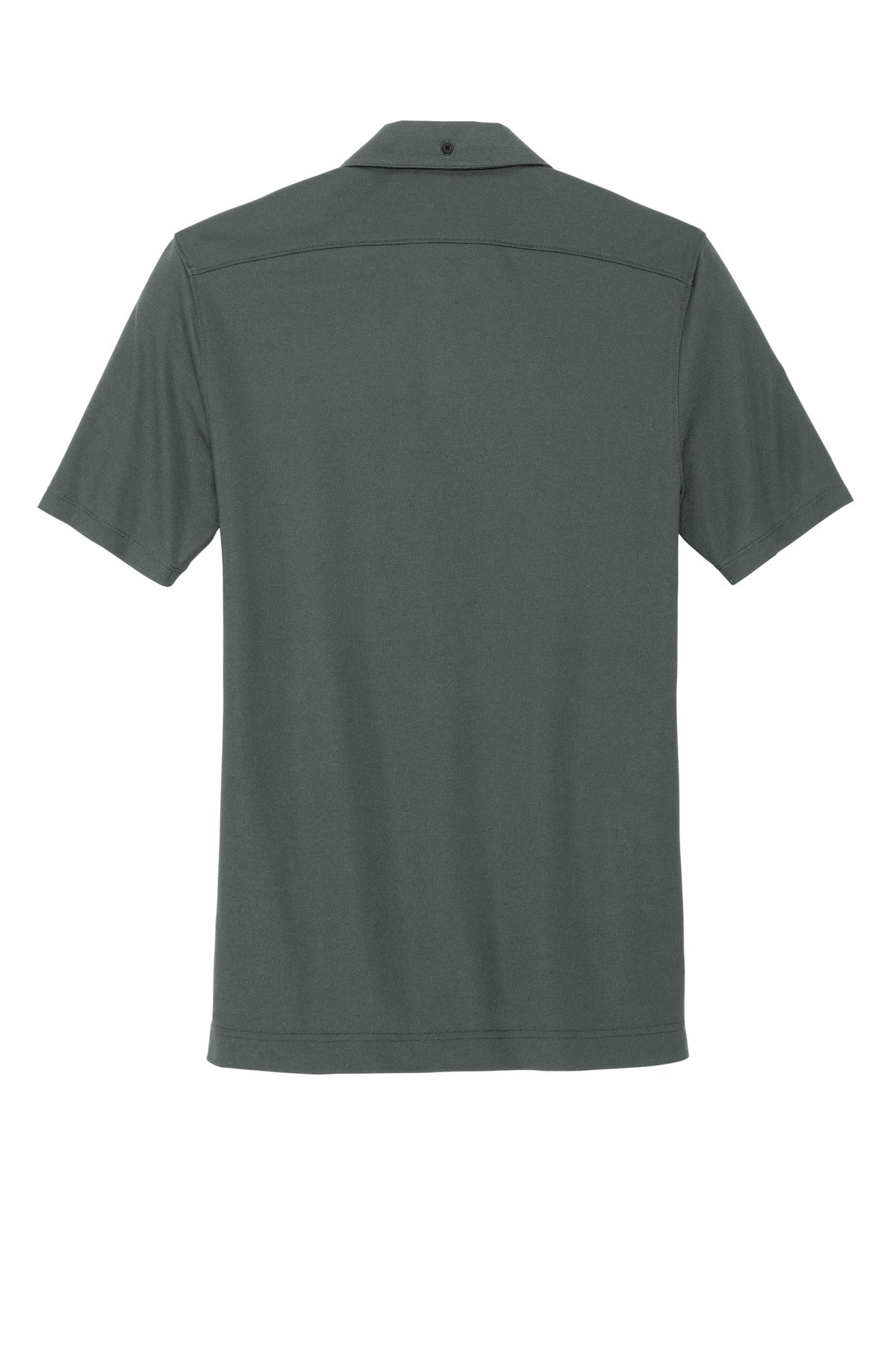 Mercer+Mettle Stretch Pique Full-Button Polo - Anchor Grey