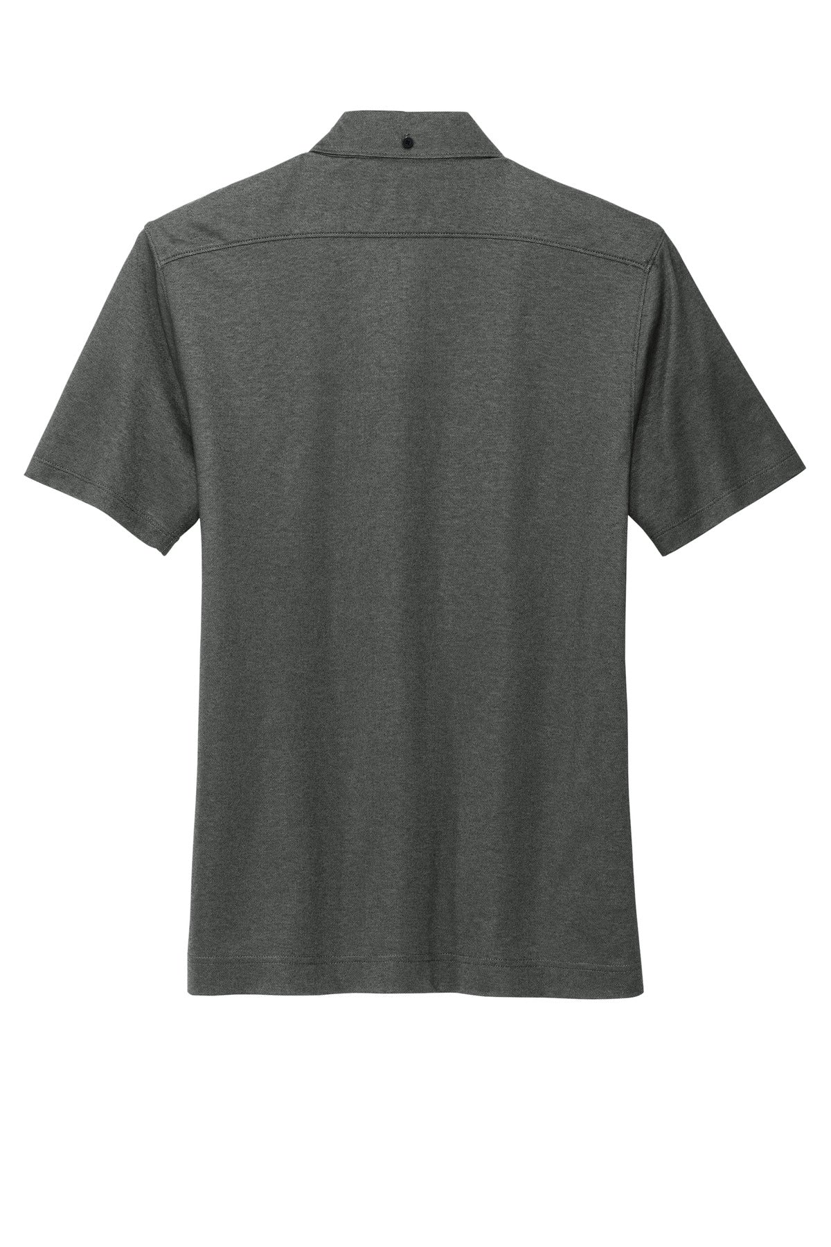 Mercer+Mettle Stretch Pique Full-Button Polo - Anchor Grey Heather