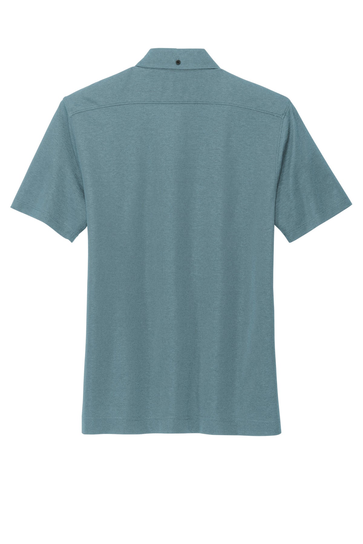 Mercer+Mettle Stretch Pique Full-Button Polo - Parisian Blue Heather