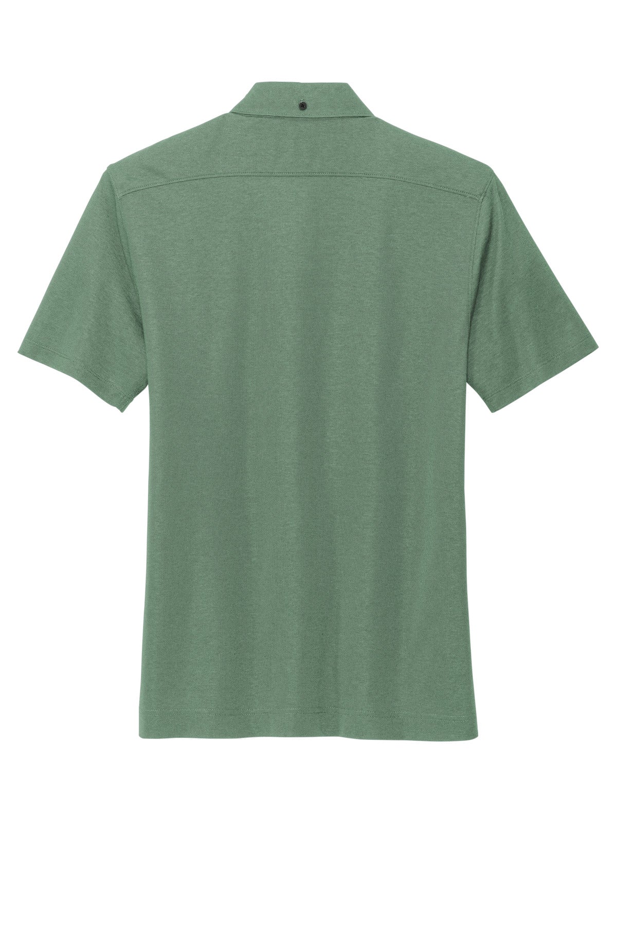 Mercer+Mettle Stretch Pique Full-Button Polo - Sage Heather