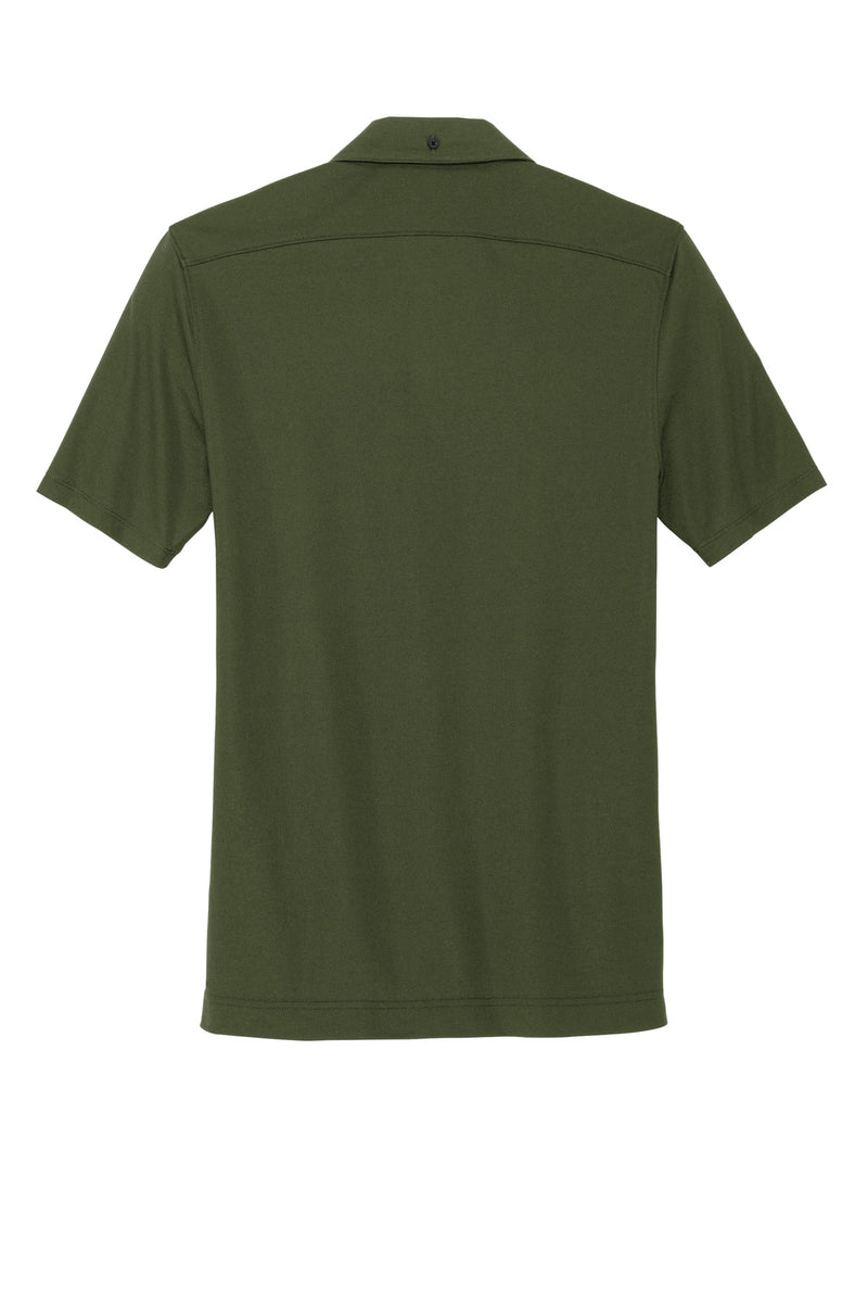 Mercer+Mettle Stretch Pique Full-Button Polo - Townsend Green