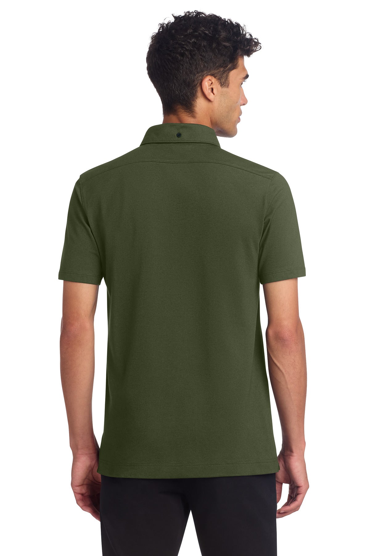 Mercer+Mettle Stretch Pique Full-Button Polo - Townsend Green