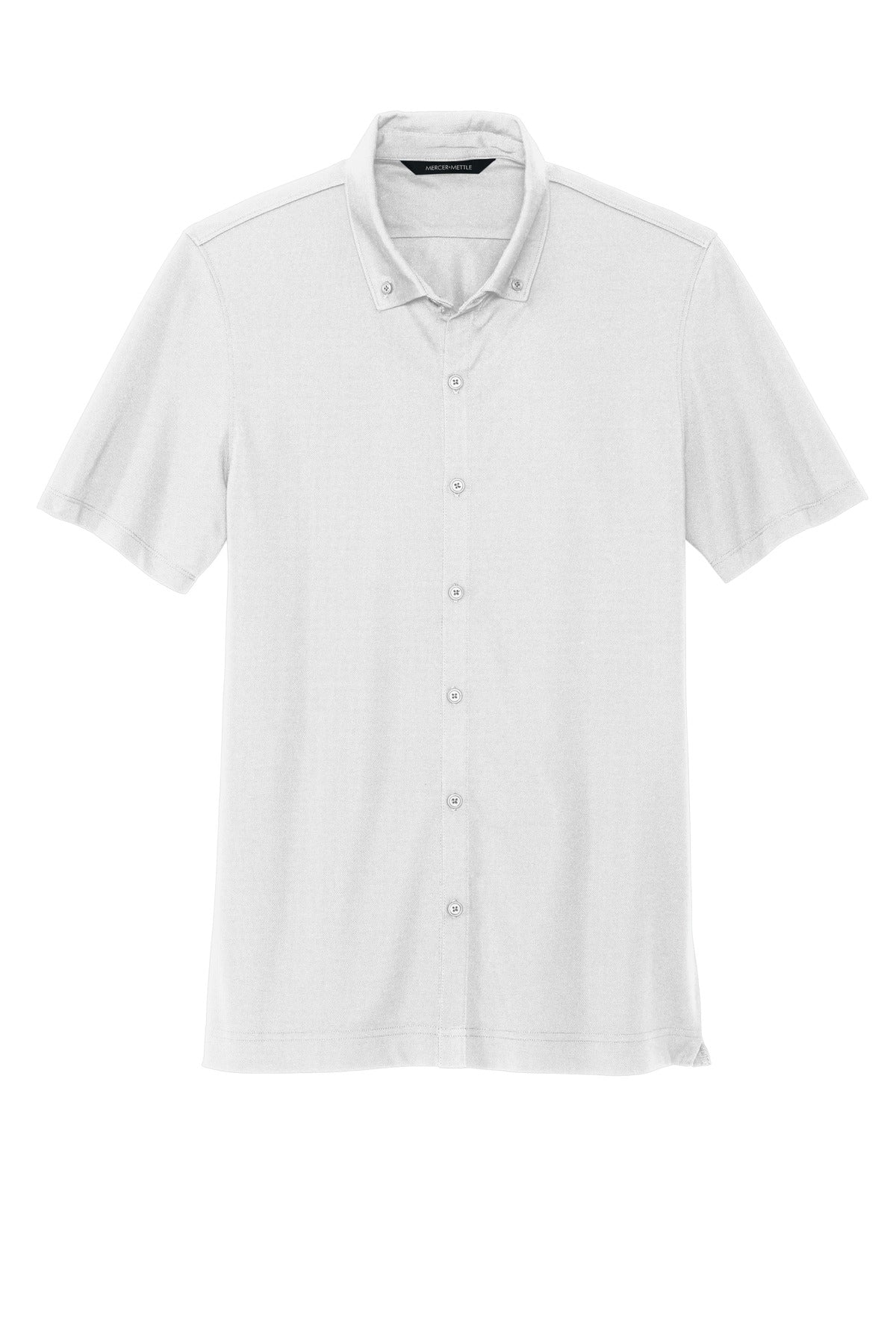 Mercer+Mettle Stretch Pique Full-Button Polo - White