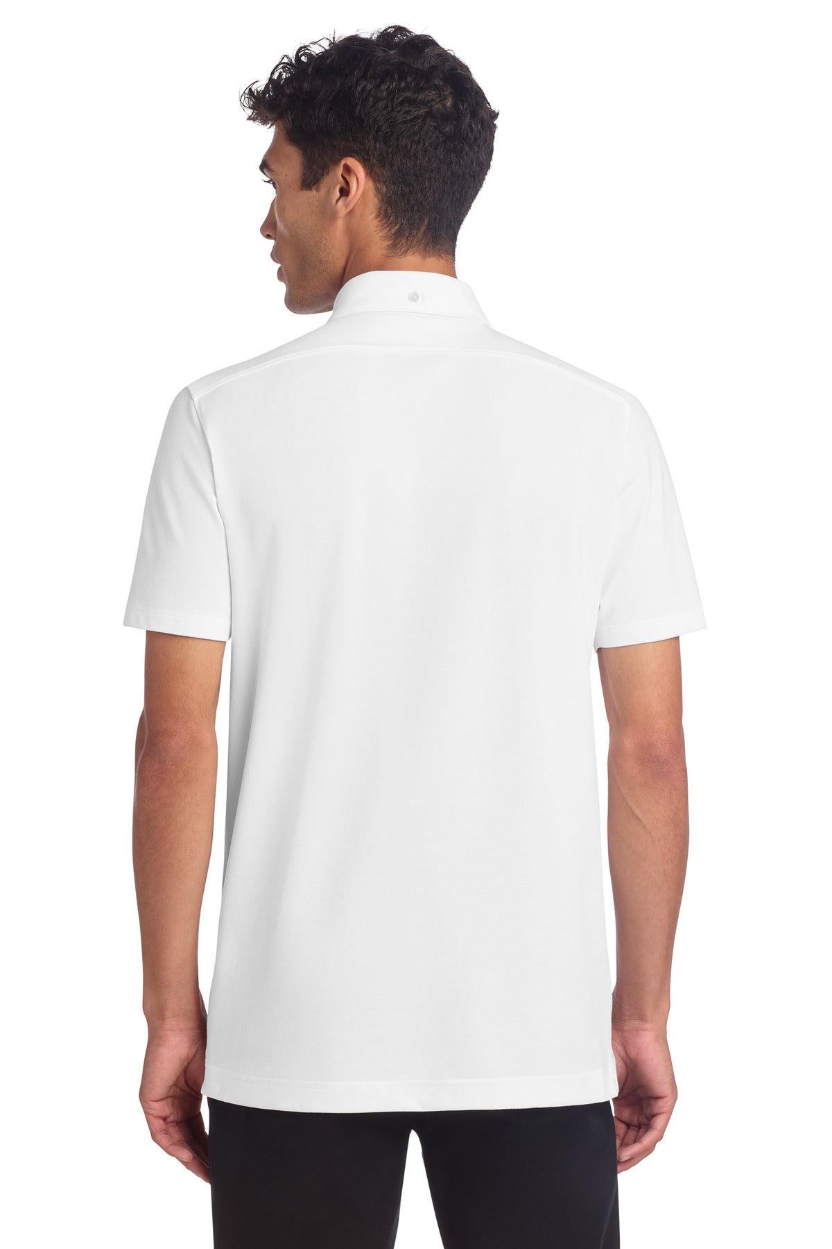 Mercer+Mettle Stretch Pique Full-Button Polo - White