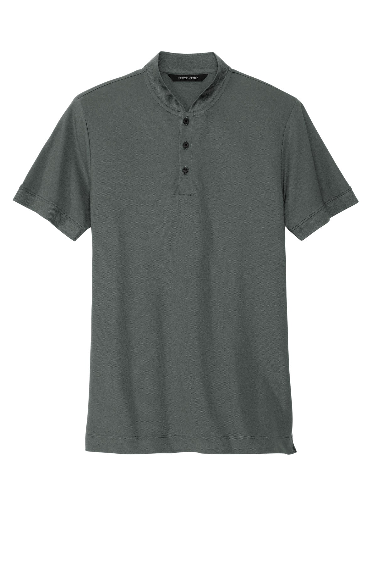 Mercer+Mettle Stretch Pique Henley - Anchor Grey