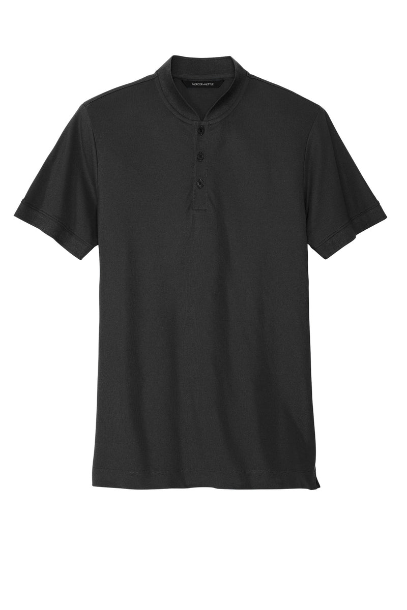 Mercer+Mettle Stretch Pique Henley - Deep Black