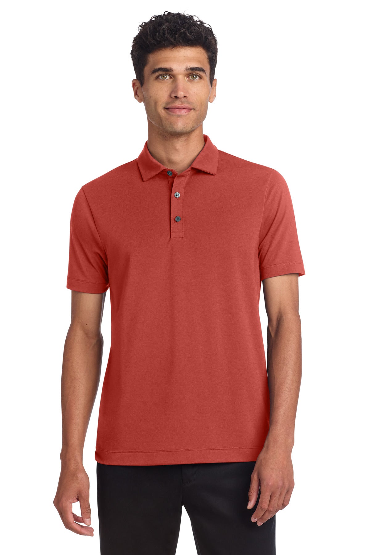 Mercer+Mettle Stretch Jersey Polo - Terracotta