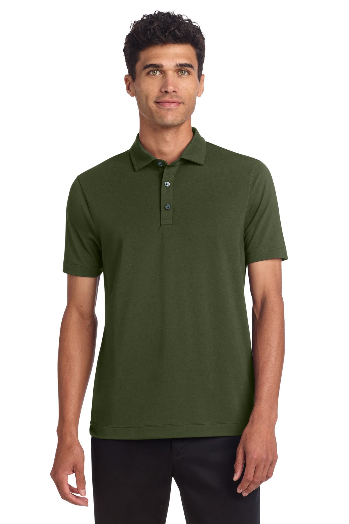 Mercer+Mettle Stretch Jersey Polo - Townsend Green