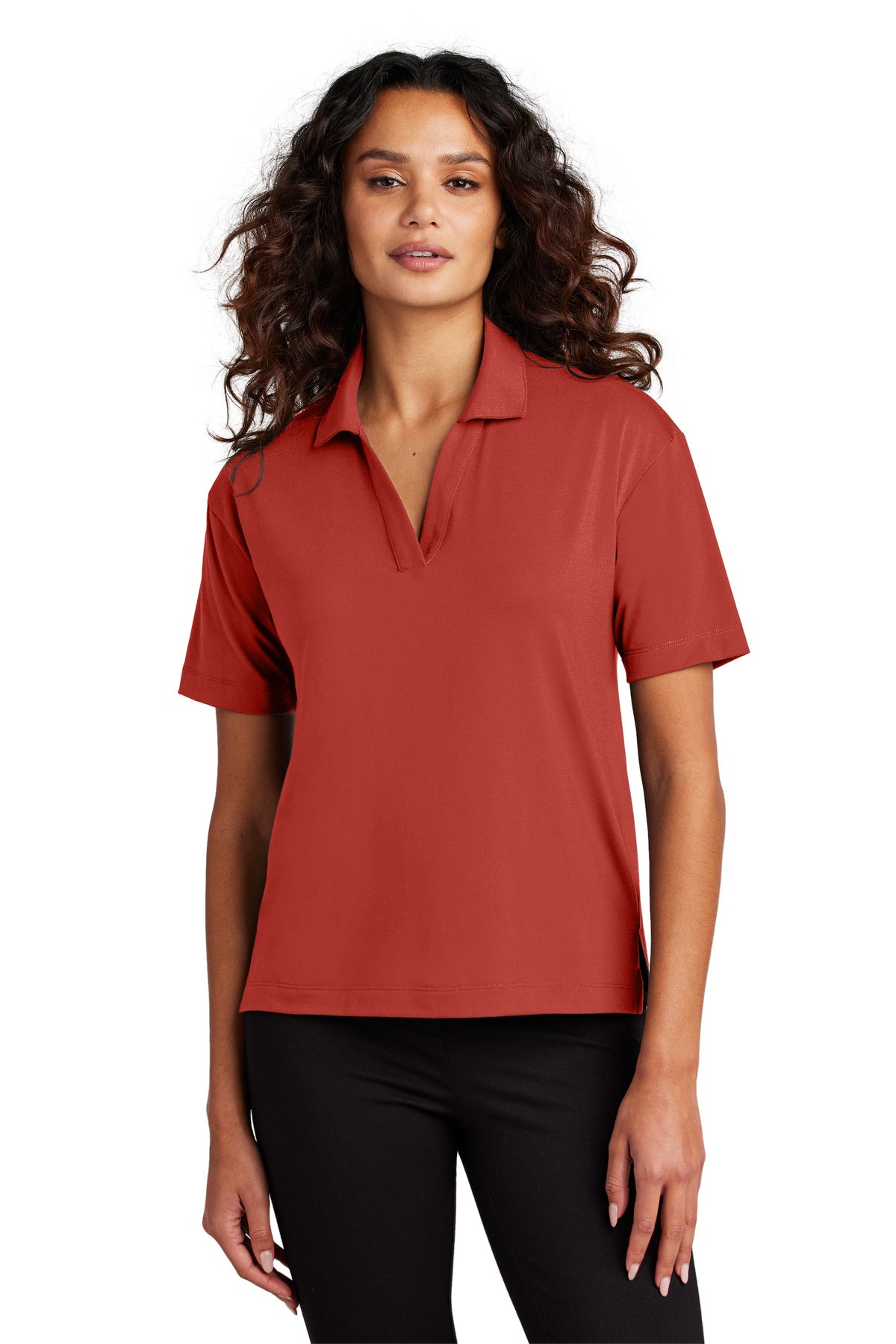 Mercer+Mettle Women's Stretch Jersey Polo - Terracotta