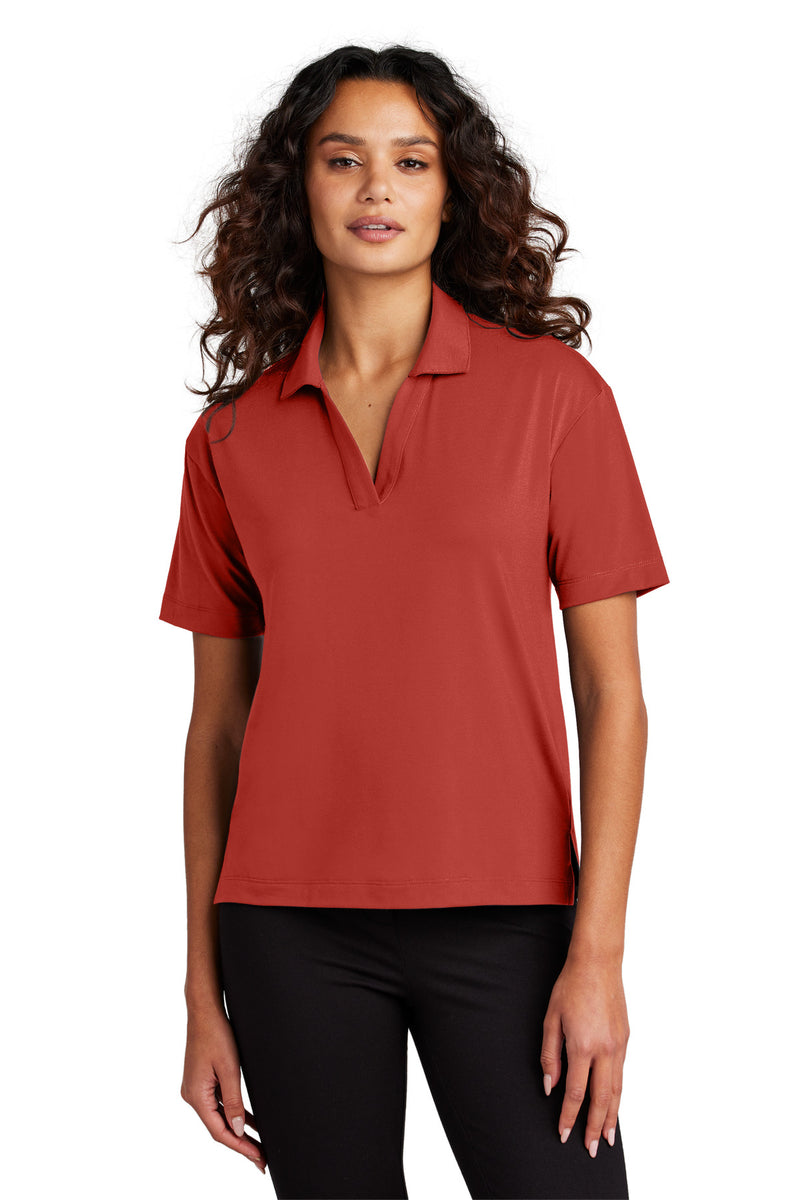 Mercer+Mettle Women's Stretch Jersey Polo - Terracotta