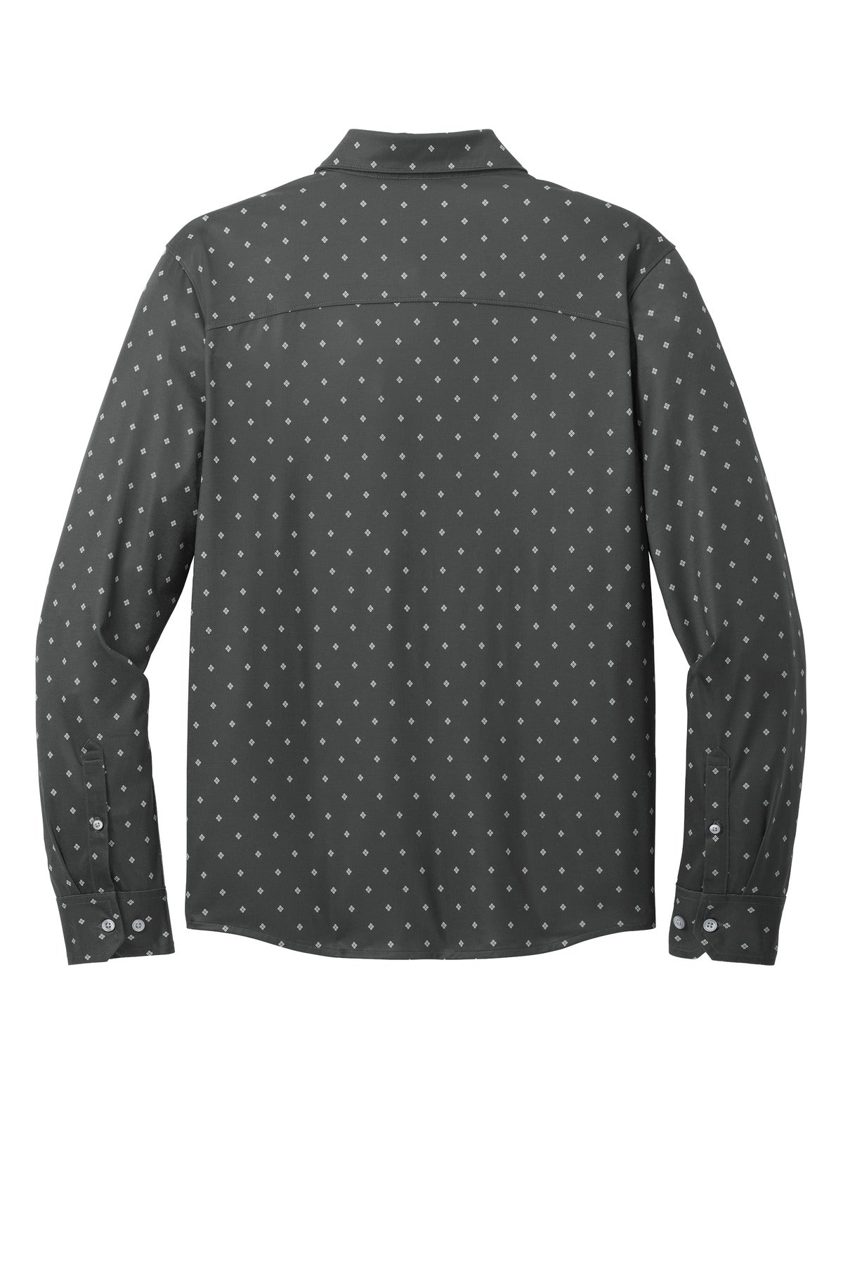 Mercer+Mettle Stretch Jersey Long Sleeve Shirt - Anchor Grey Geo Diamond