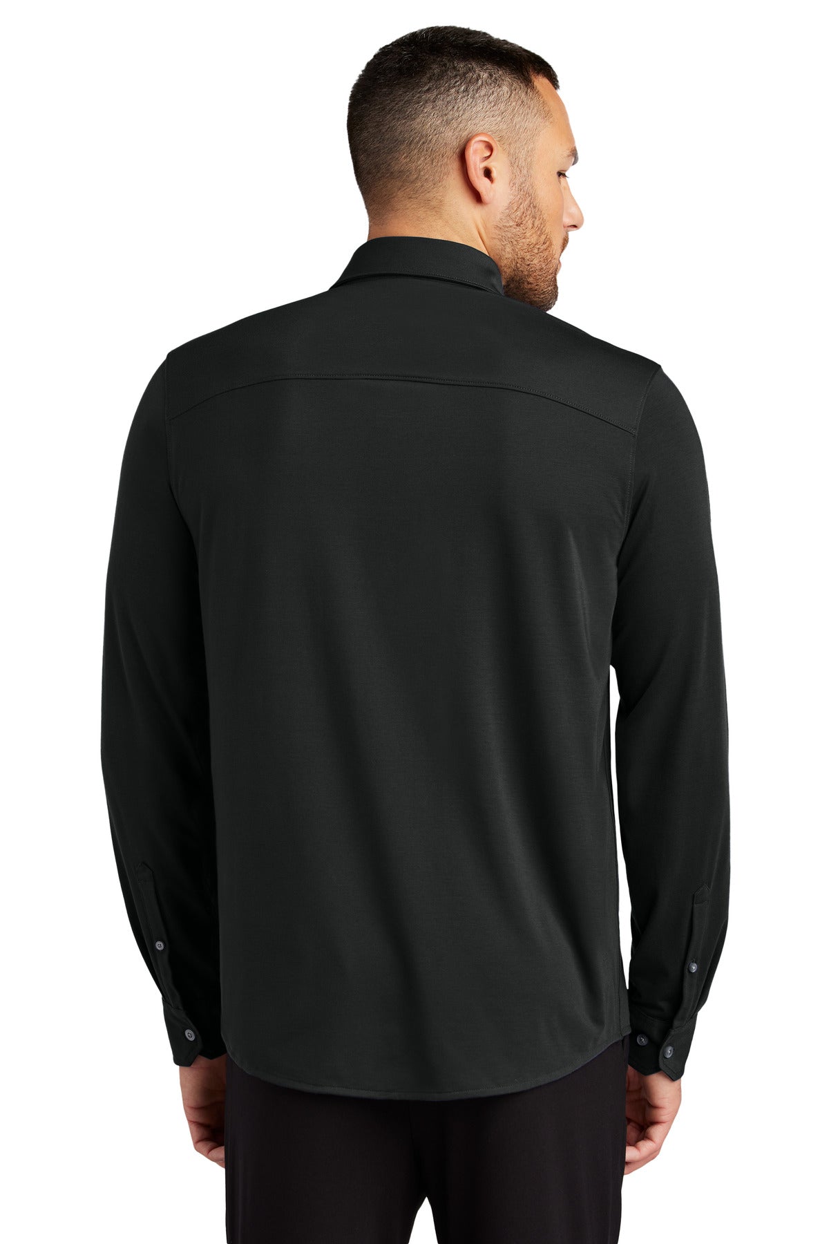 Mercer+Mettle Stretch Jersey Long Sleeve Shirt - Deep Black