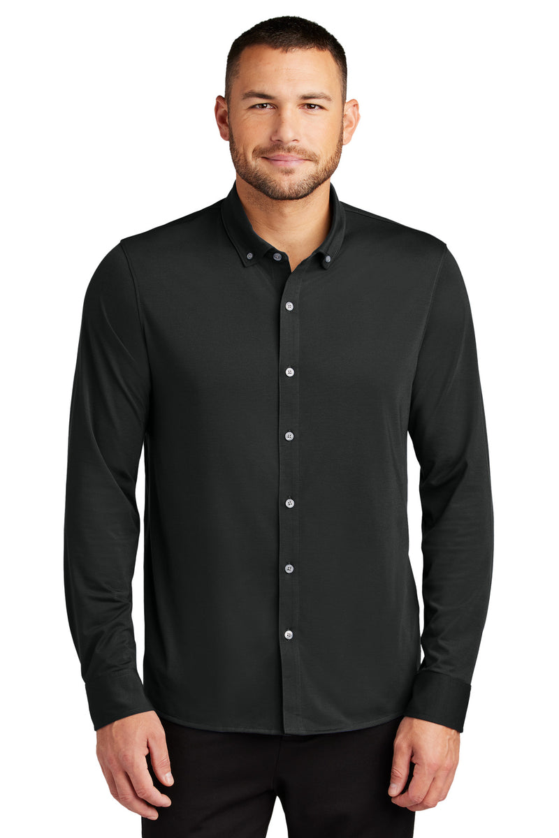 Mercer+Mettle Stretch Jersey Long Sleeve Shirt - Deep Black
