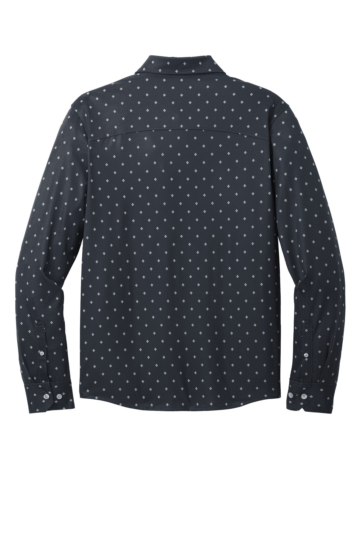 Mercer+Mettle Stretch Jersey Long Sleeve Shirt - Navy Geo Diamond