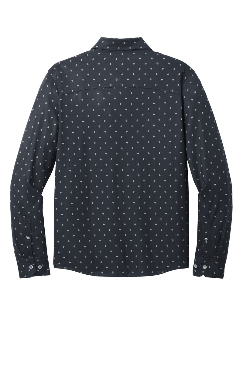 Mercer+Mettle Stretch Jersey Long Sleeve Shirt - Navy Geo Diamond