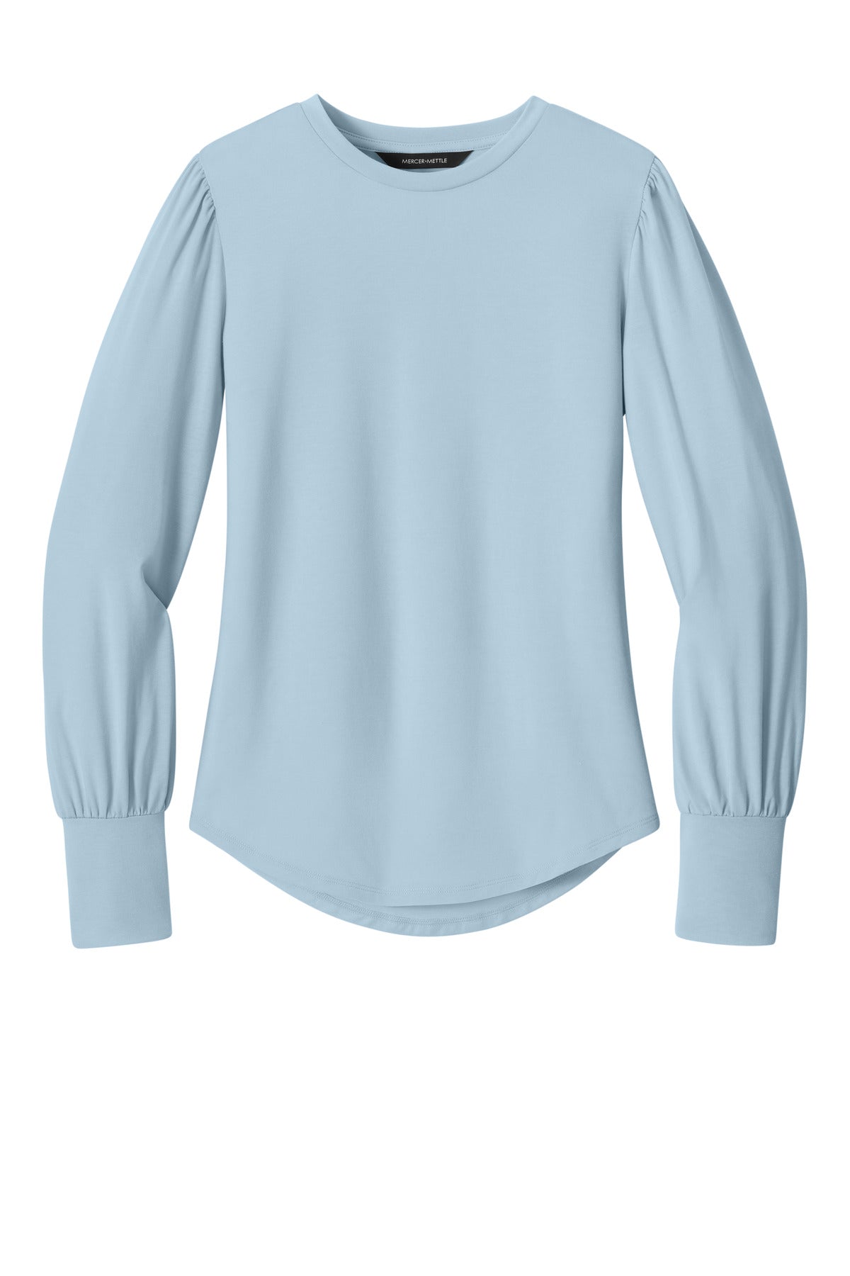 Mercer+Mettle Women's Stretch Jersey Long Sleeve Blouson Top - Celestial Blue