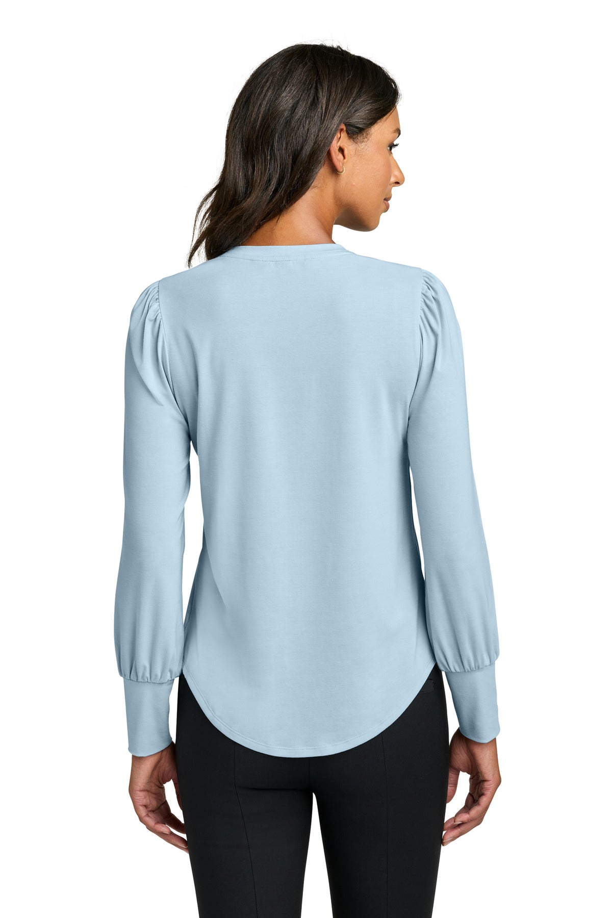 Mercer+Mettle Women's Stretch Jersey Long Sleeve Blouson Top - Celestial Blue