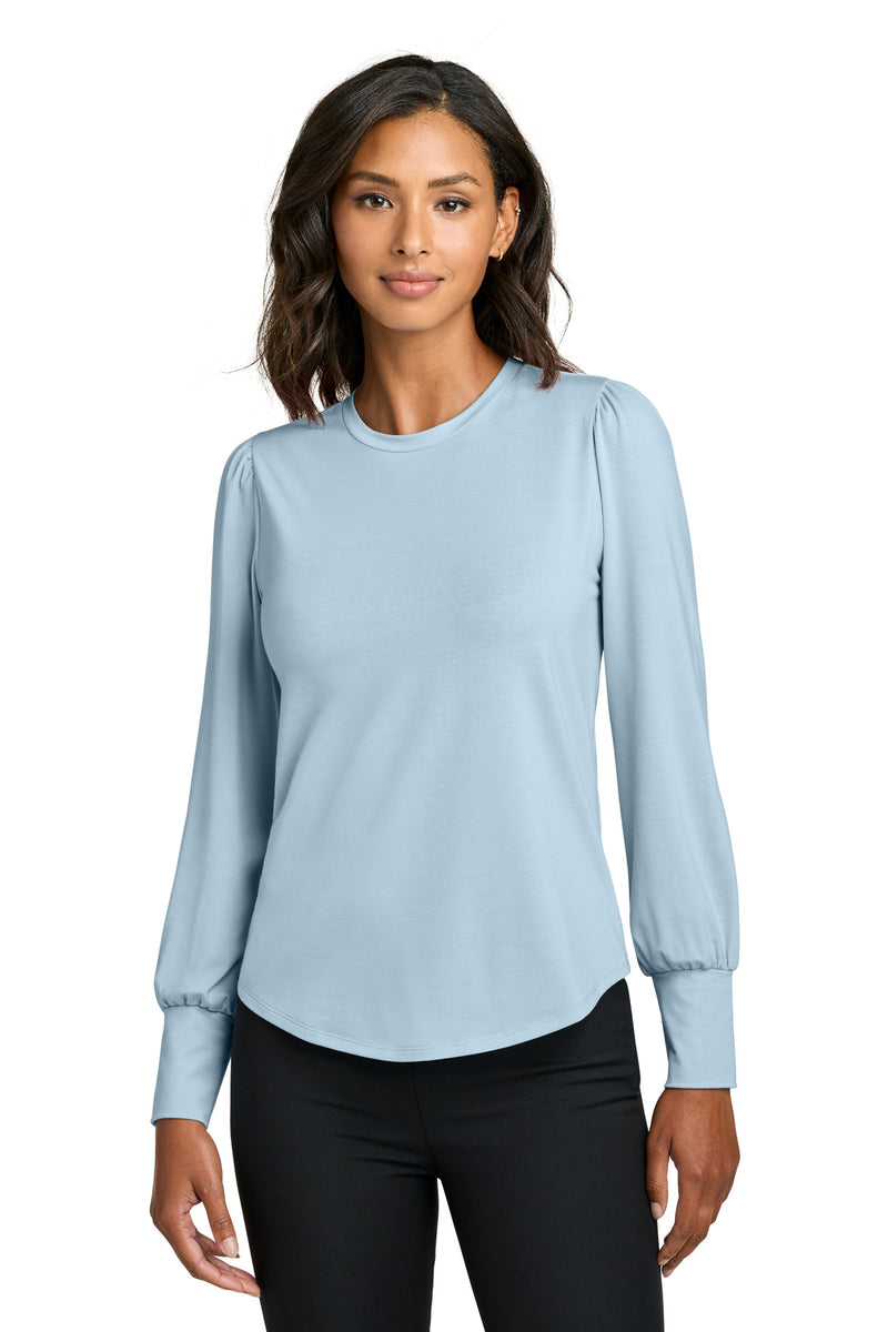 Mercer+Mettle Women's Stretch Jersey Long Sleeve Blouson Top - Celestial Blue