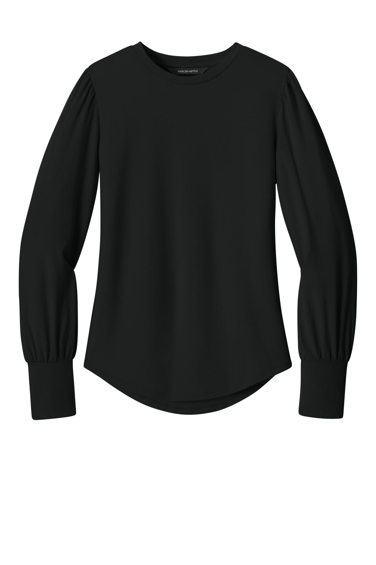 Mercer+Mettle Women's Stretch Jersey Long Sleeve Blouson Top - Deep Black