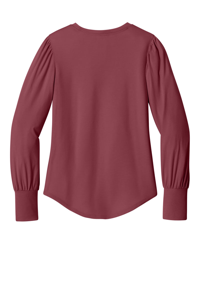Mercer+Mettle Women's Stretch Jersey Long Sleeve Blouson Top - Rosewood