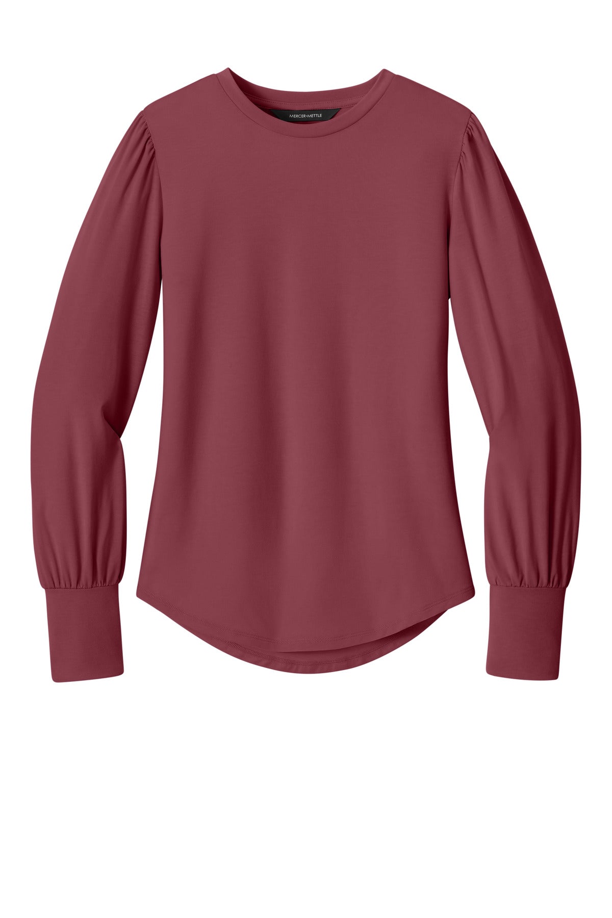 Mercer+Mettle Women's Stretch Jersey Long Sleeve Blouson Top - Rosewood