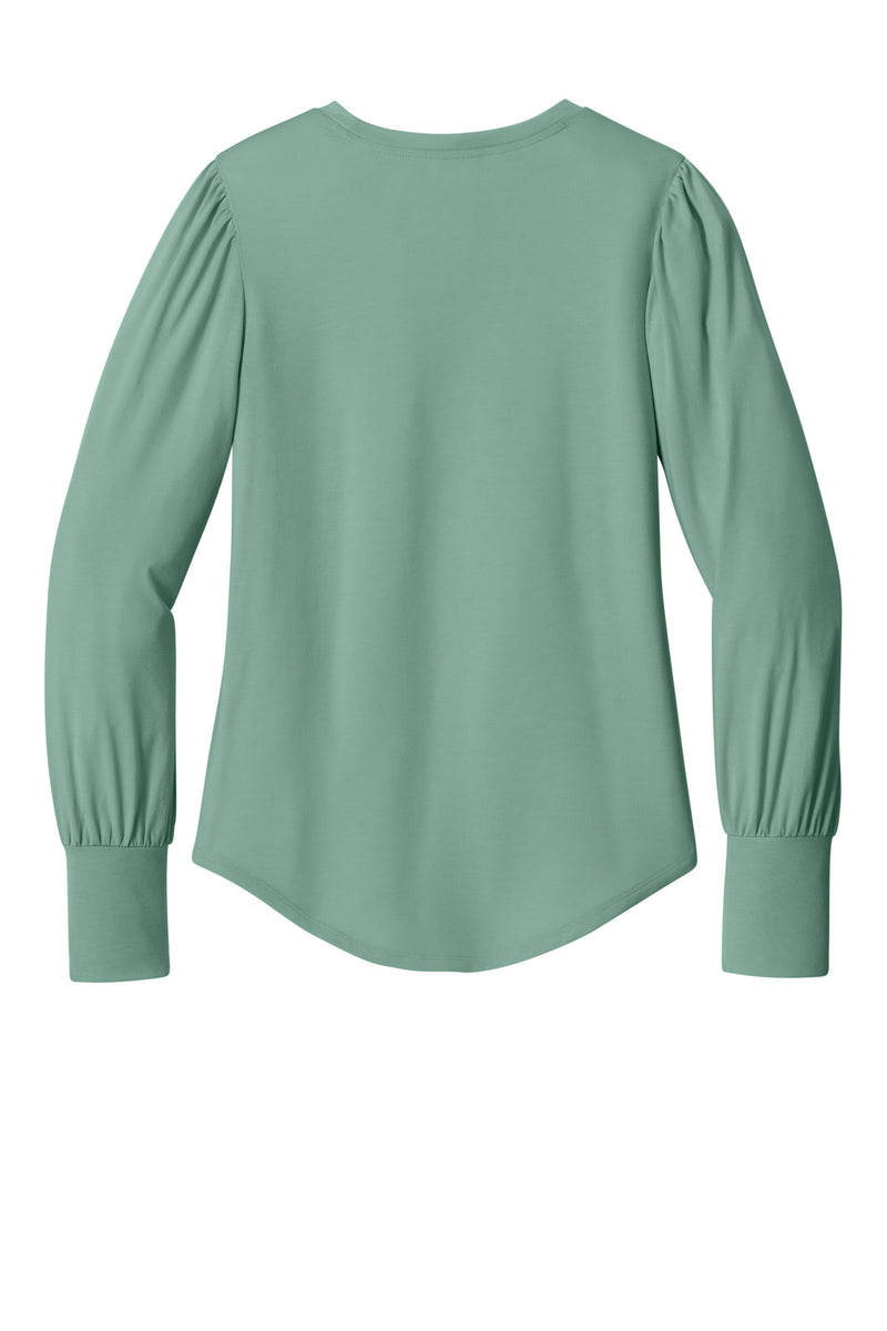 Mercer+Mettle Women's Stretch Jersey Long Sleeve Blouson Top - Sage