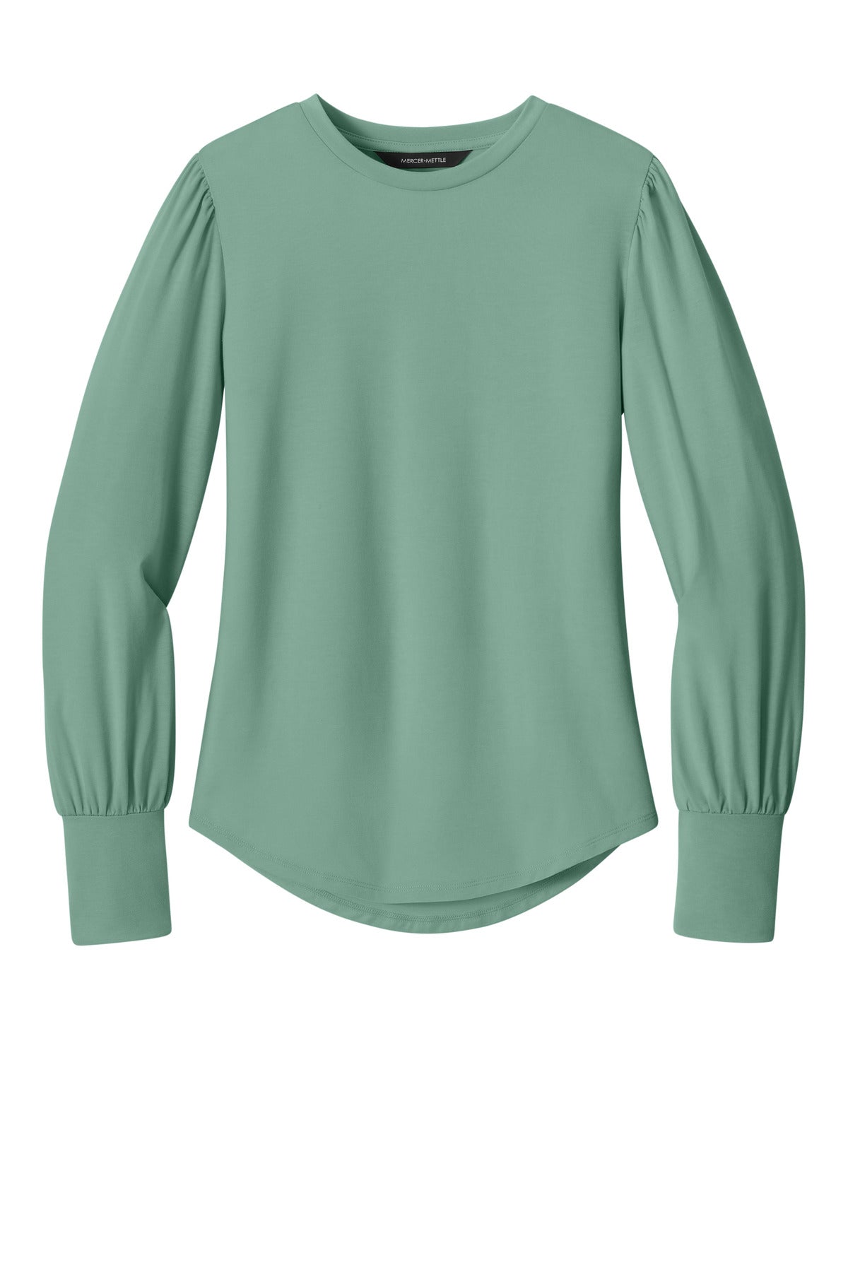 Mercer+Mettle Women's Stretch Jersey Long Sleeve Blouson Top - Sage