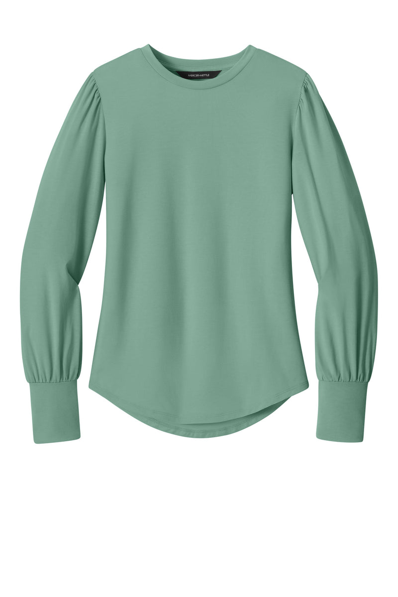 Mercer+Mettle Women's Stretch Jersey Long Sleeve Blouson Top - Sage