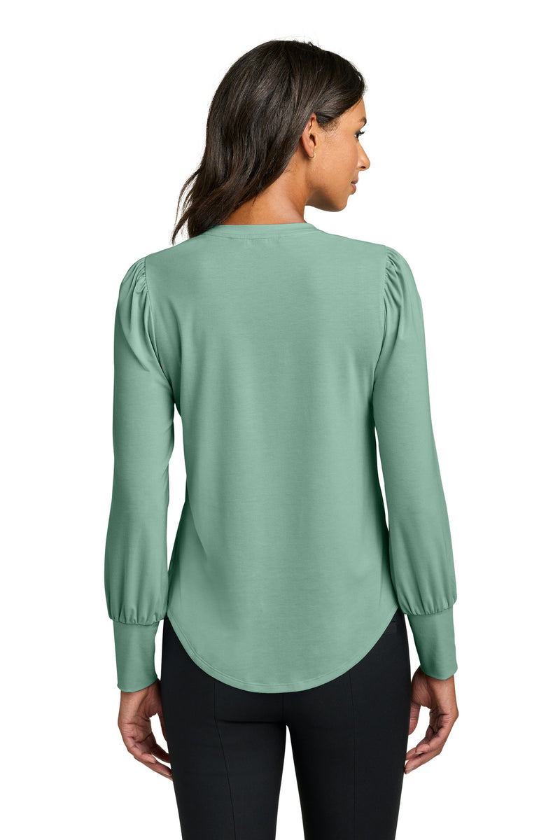 Mercer+Mettle Women's Stretch Jersey Long Sleeve Blouson Top - Sage