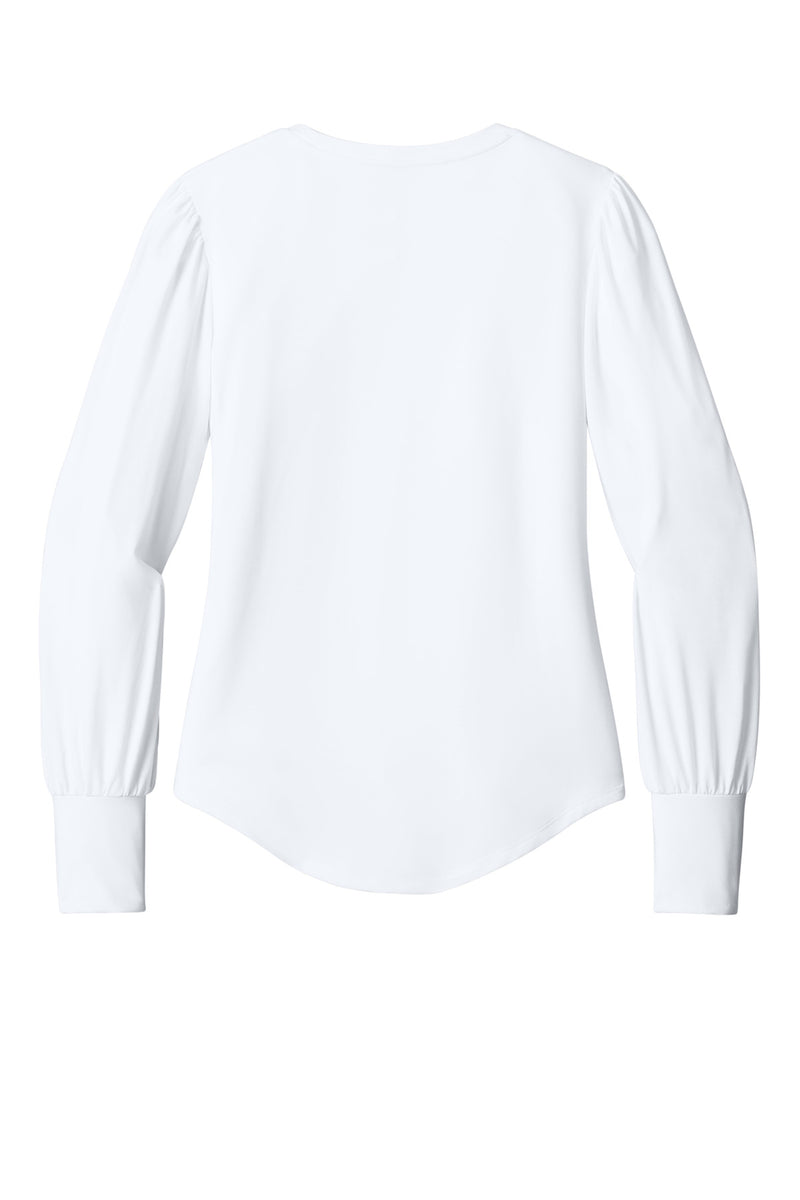 Mercer+Mettle Women's Stretch Jersey Long Sleeve Blouson Top - White