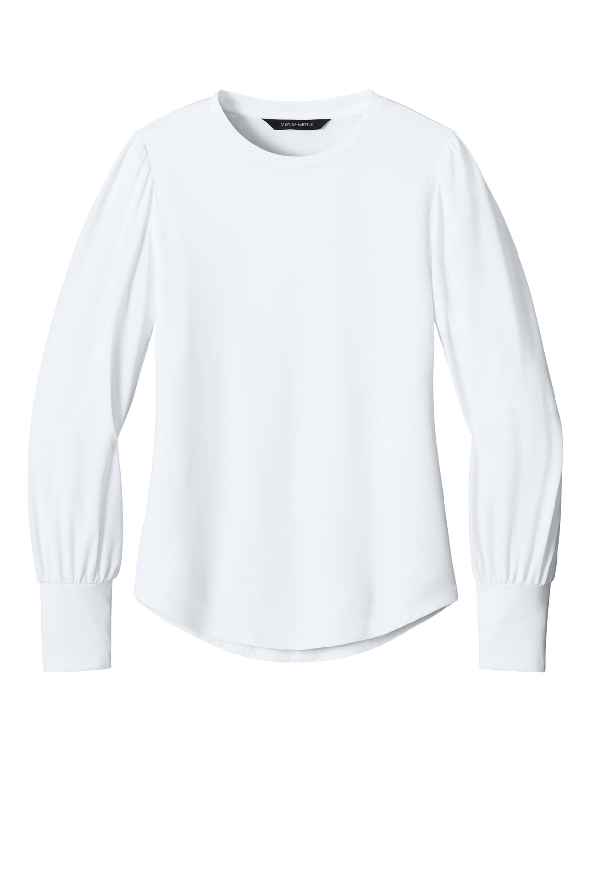 Mercer+Mettle Women's Stretch Jersey Long Sleeve Blouson Top - White