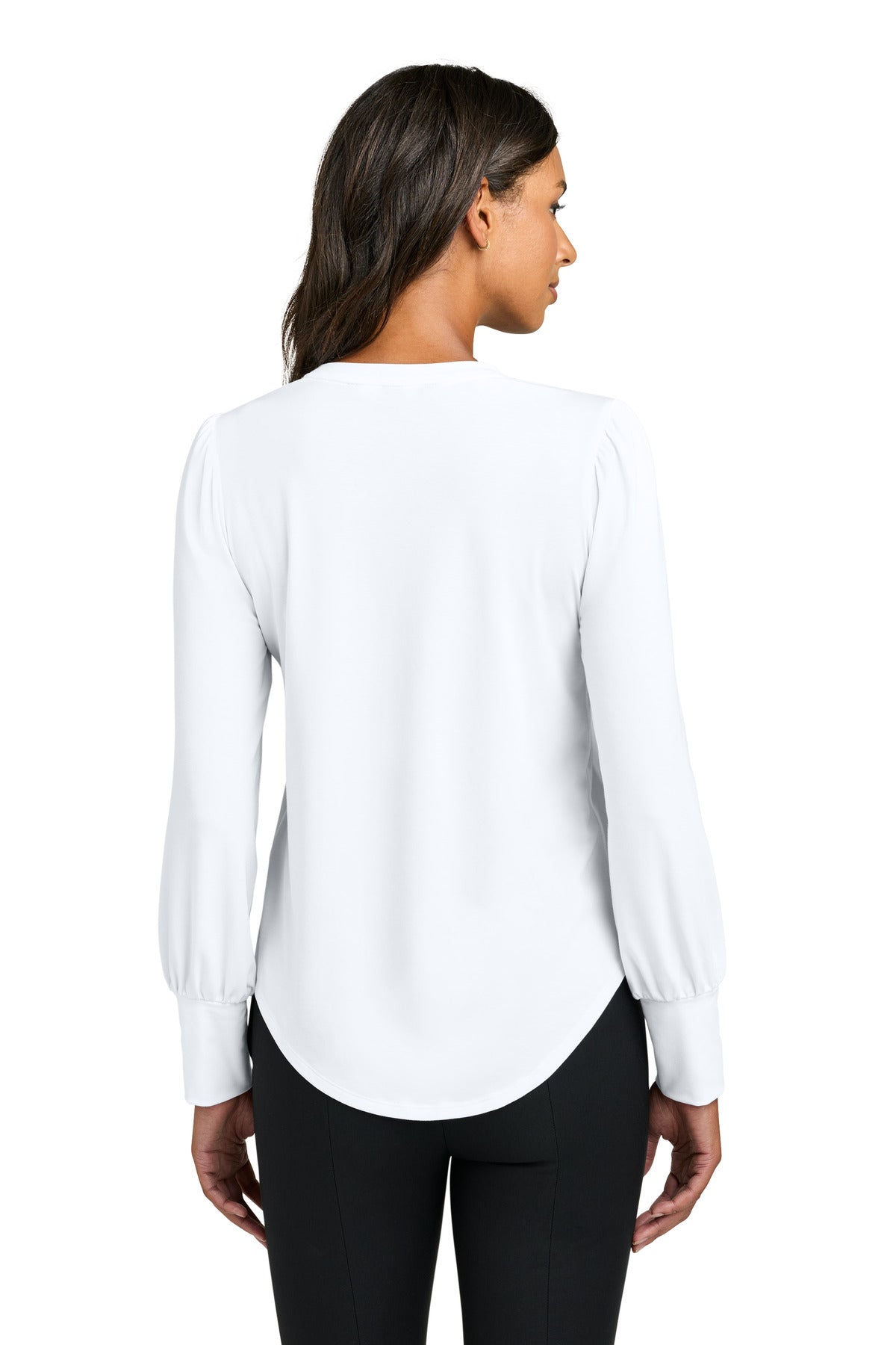 Mercer+Mettle Women's Stretch Jersey Long Sleeve Blouson Top - White