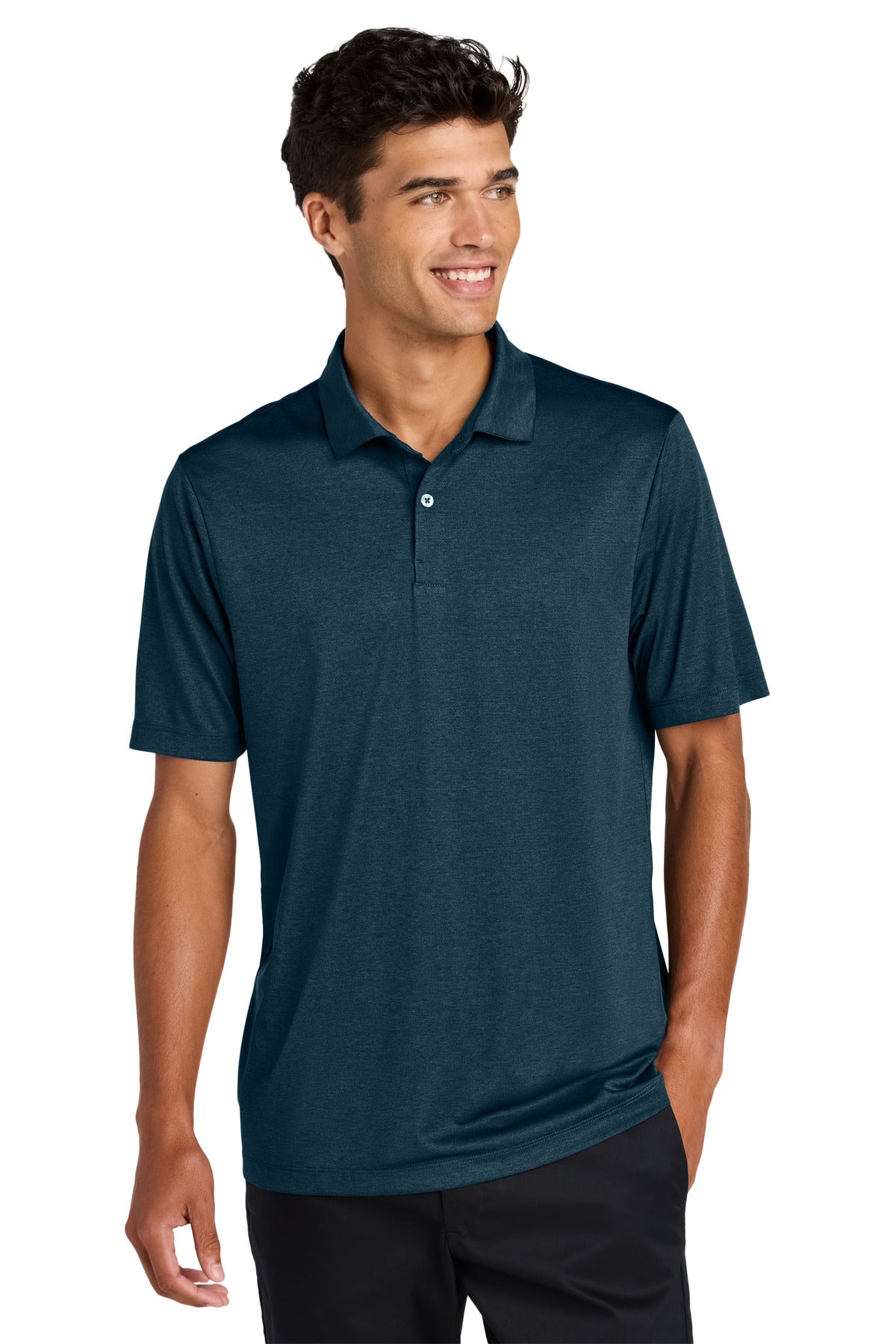 Mercer+Mettle Recharge Jersey Polo - Insignia Blue Heather