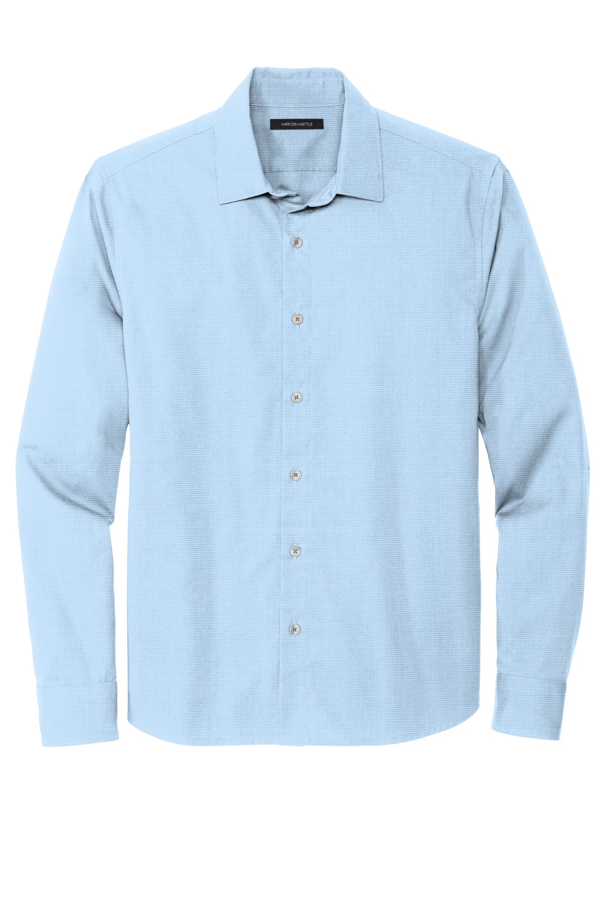Mercer+Mettle Long Sleeve Stretch Woven Shirt - Air Blue End On End