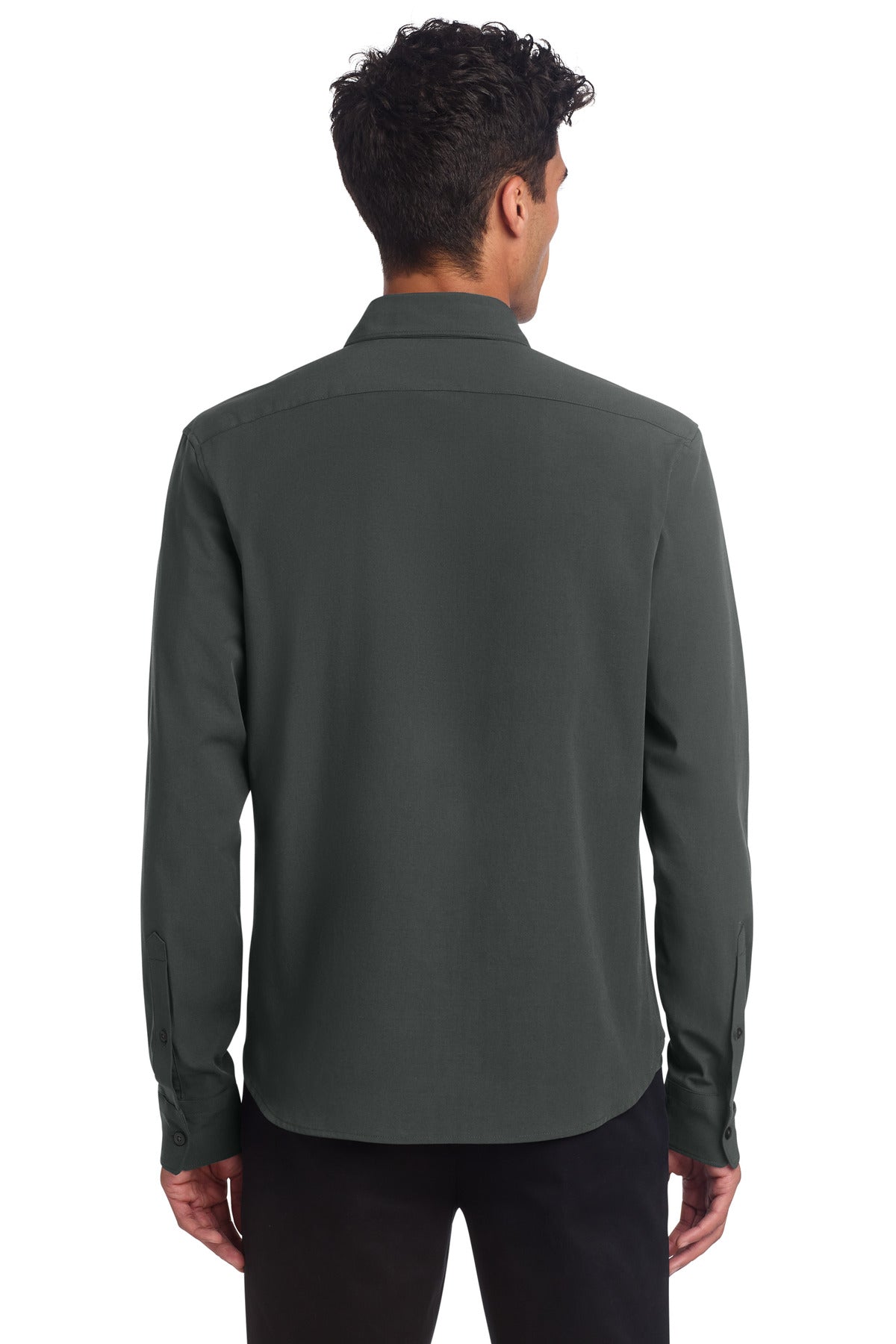 Mercer+Mettle Long Sleeve Stretch Woven Shirt - Anchor Grey